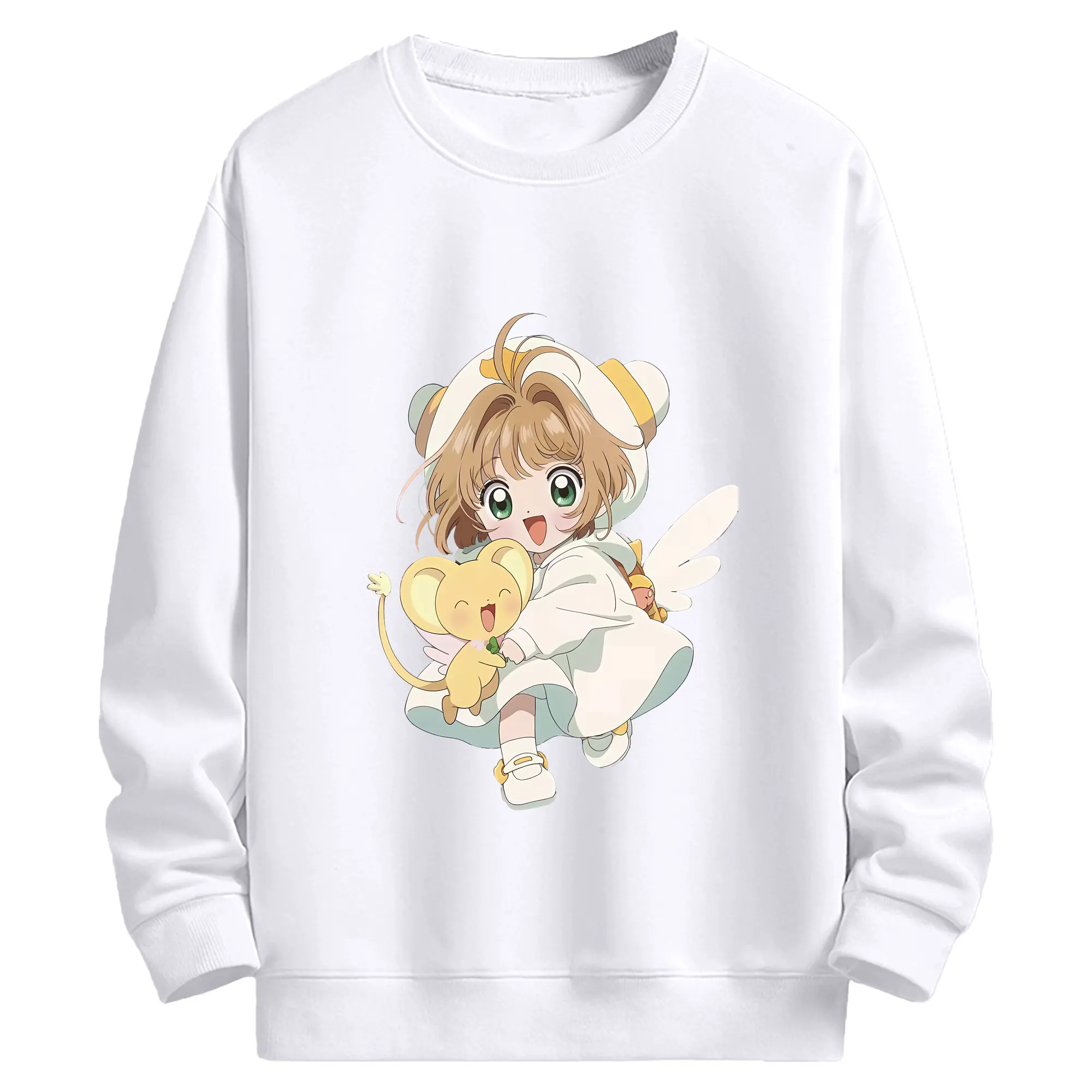 カードキャプターさくら グッズ,木之本桜 - 高品質 クルーネック スウェット ・ コットン59％ ポリエステル41％ ・ ユニセックス 長袖 トレーナー ・ カジュアル デイリー スポーツ 散歩用