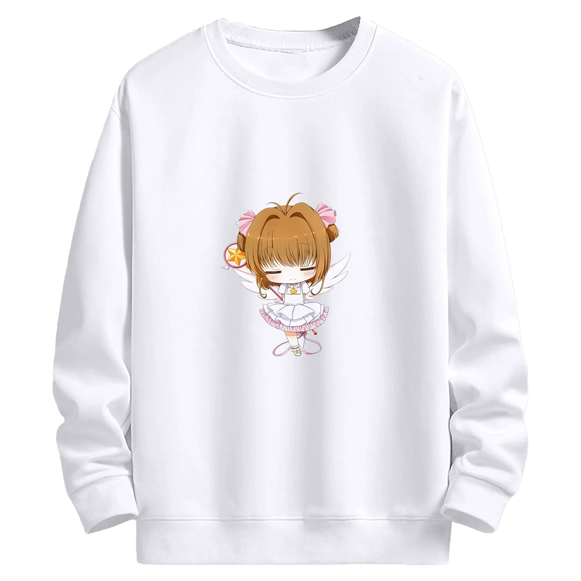 カードキャプターさくら グッズ,木之本桜 - 高品質 クルーネック スウェット ・ コットン59％ ポリエステル41％ ・ ユニセックス 長袖 トレーナー ・ カジュアル デイリー スポーツ 散歩用