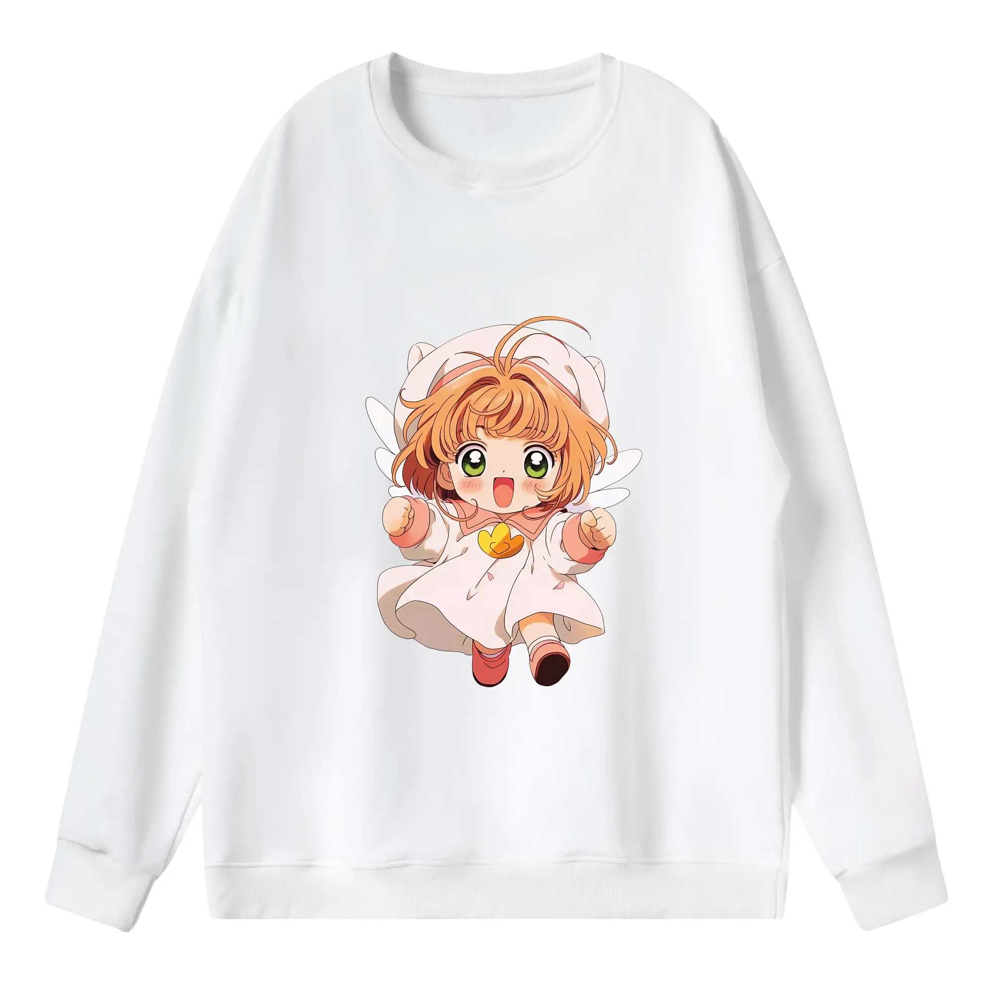 カードキャプターさくら グッズ,木之本桜 - 薄手 クルーネック スウェット 裏毛260g · ポリエステル 春秋向け カジュアル 男女兼用 · トレーナー デイリー スポーツ 散歩に最適