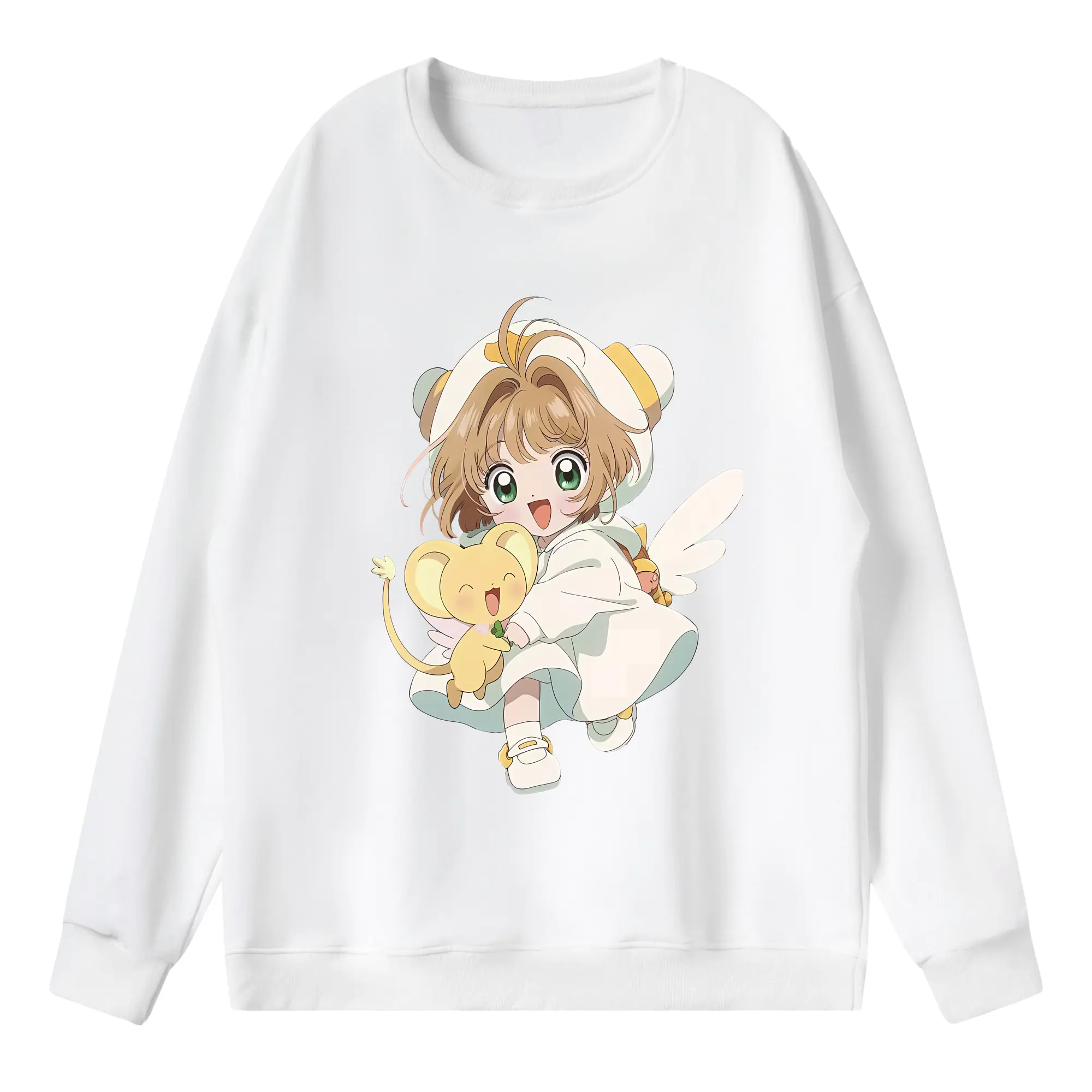 カードキャプターさくら グッズ,木之本桜 - 薄手 クルーネック スウェット 裏毛260g · ポリエステル 春秋向け カジュアル 男女兼用 · トレーナー デイリー スポーツ 散歩に最適