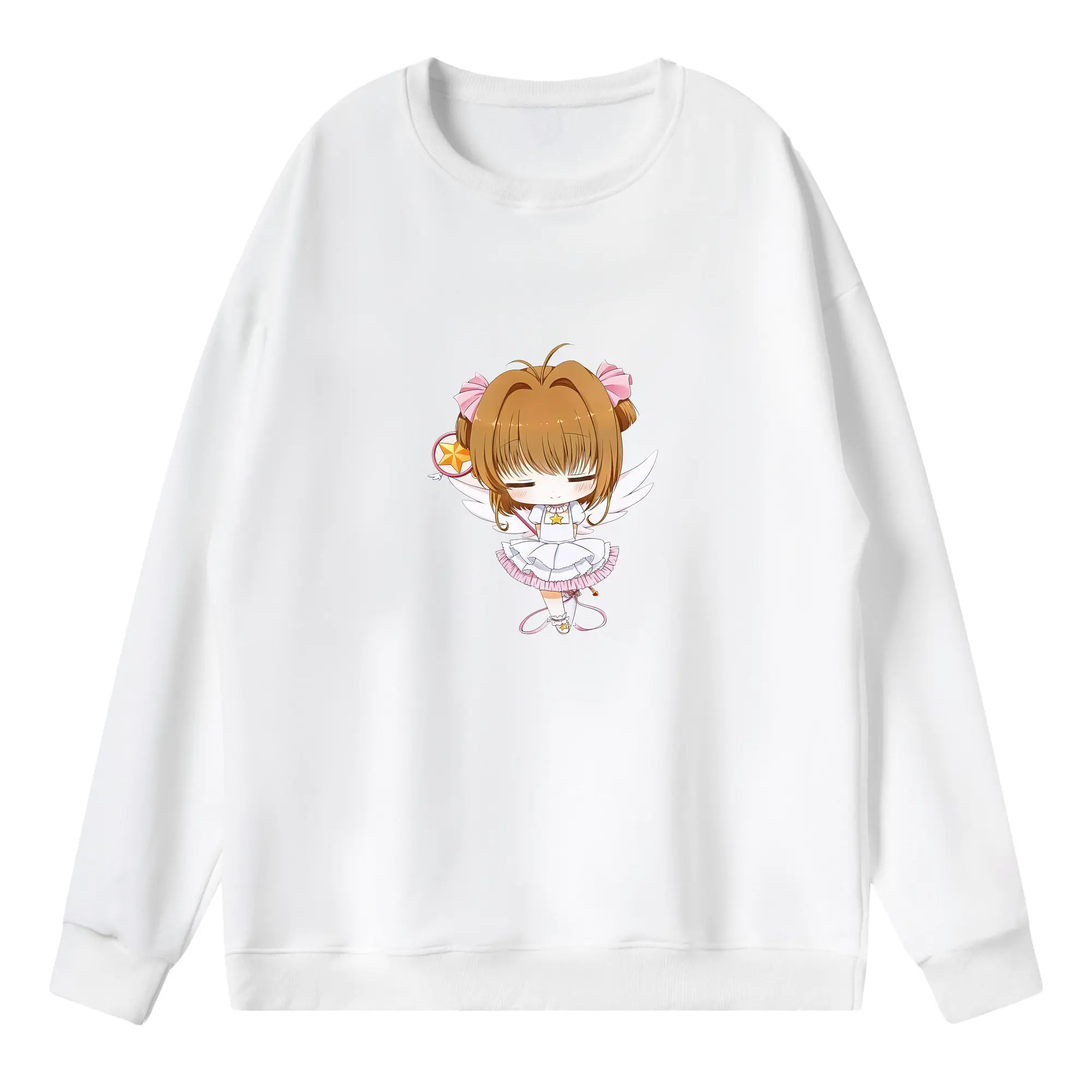 カードキャプターさくら グッズ,木之本桜 - 薄手 クルーネック スウェット 裏毛260g · ポリエステル 春秋向け カジュアル 男女兼用 · トレーナー デイリー スポーツ 散歩に最適