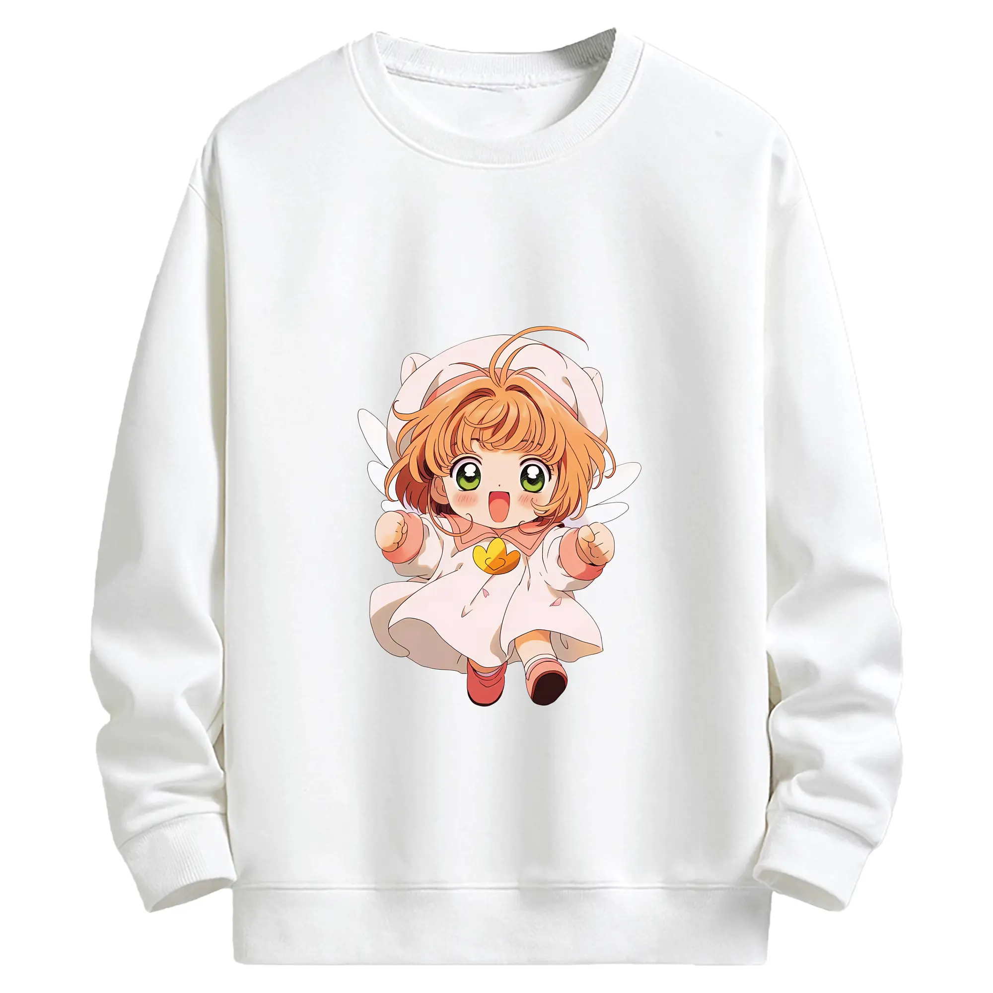 カードキャプターさくら グッズ,木之本桜 - キッズ クルーネックスウェットシャツ ・ フロントプリント ・ 綿80％ ポリエステル20％ ・ 快適 通学 スポーツ 日常使い お散歩用