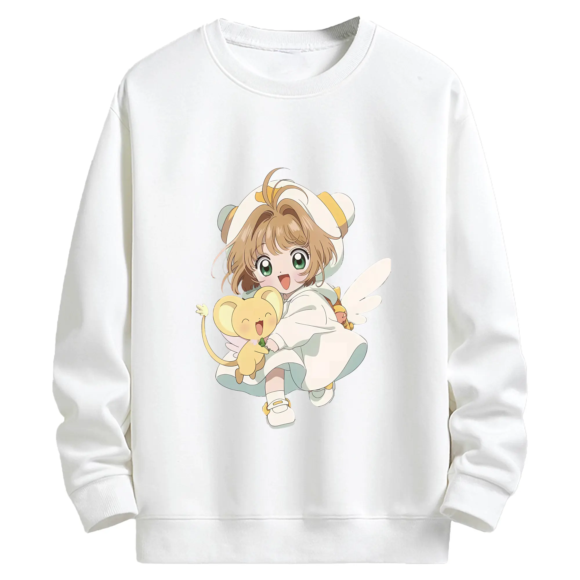 カードキャプターさくら グッズ,木之本桜 - キッズ クルーネックスウェットシャツ ・ フロントプリント ・ 綿80％ ポリエステル20％ ・ 快適 通学 スポーツ 日常使い お散歩用