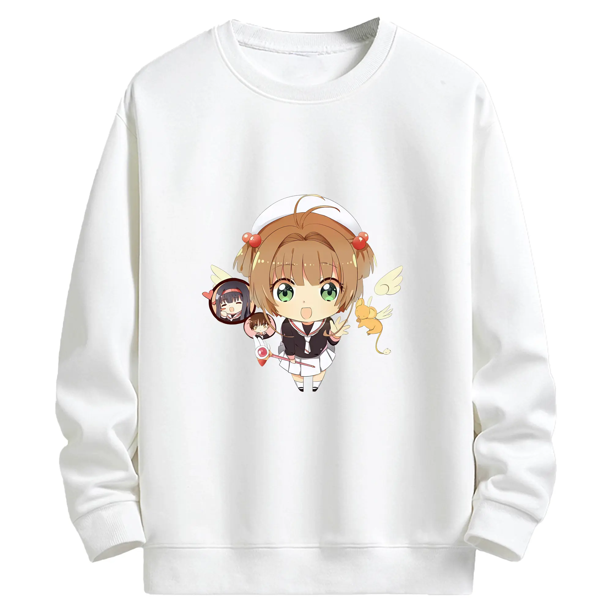 カードキャプターさくら グッズ,木之本桜 - キッズ クルーネックスウェットシャツ ・ フロントプリント ・ 綿80％ ポリエステル20％ ・ 快適 通学 スポーツ 日常使い お散歩用