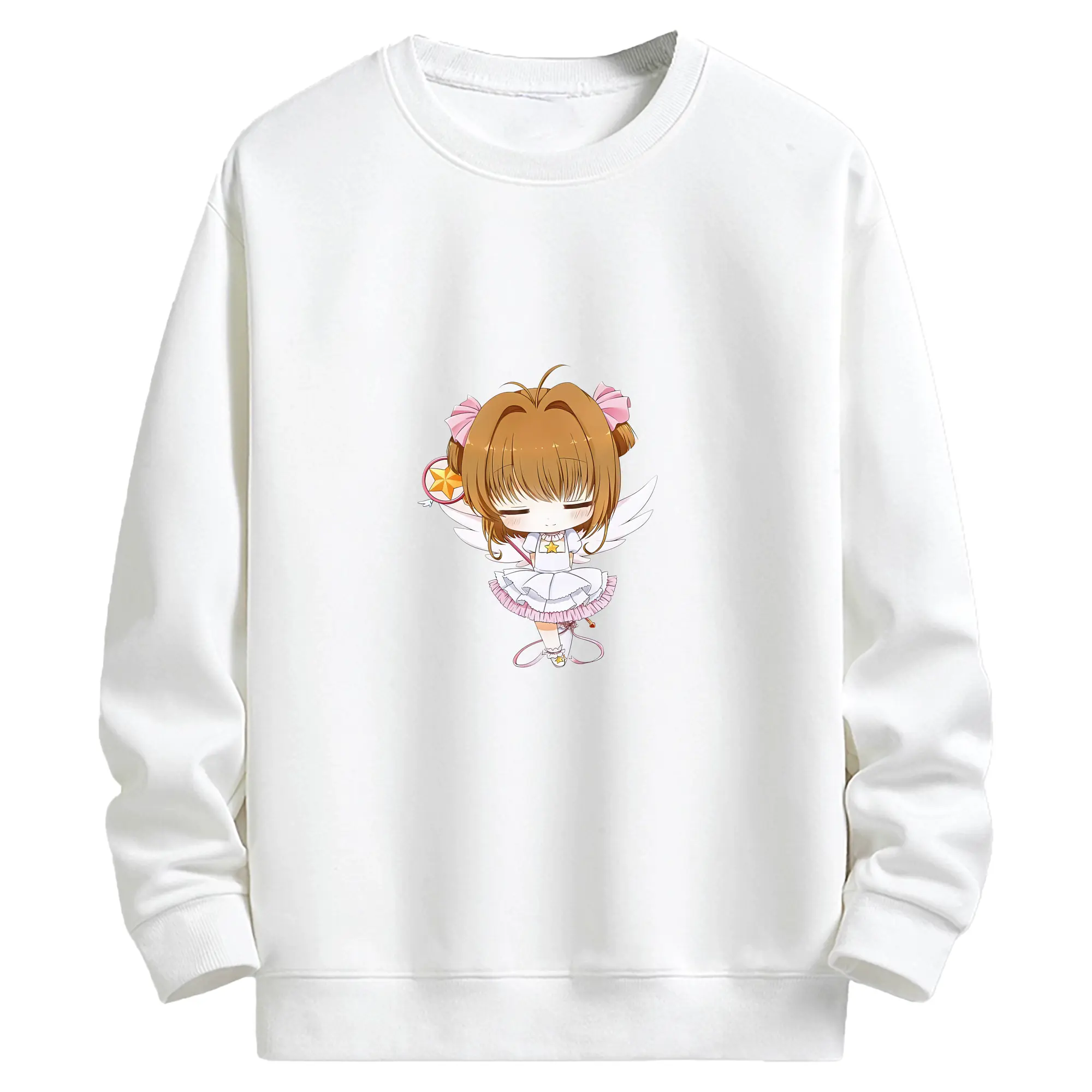 カードキャプターさくら グッズ,木之本桜 - キッズ クルーネックスウェットシャツ ・ フロントプリント ・ 綿80％ ポリエステル20％ ・ 快適 通学 スポーツ 日常使い お散歩用