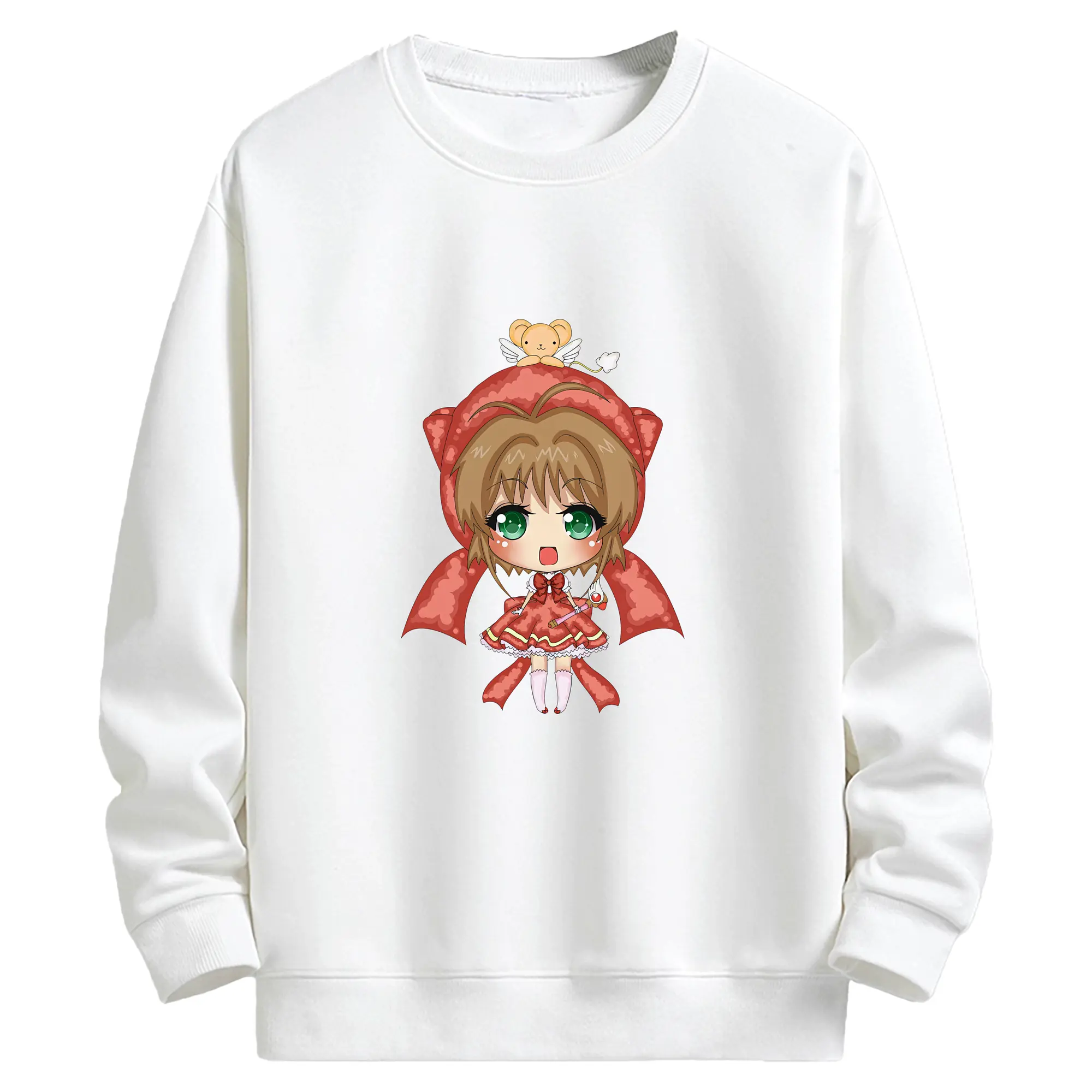 カードキャプターさくら グッズ,木之本桜 - キッズ クルーネックスウェットシャツ ・ フロントプリント ・ 綿80％ ポリエステル20％ ・ 快適 通学 スポーツ 日常使い お散歩用