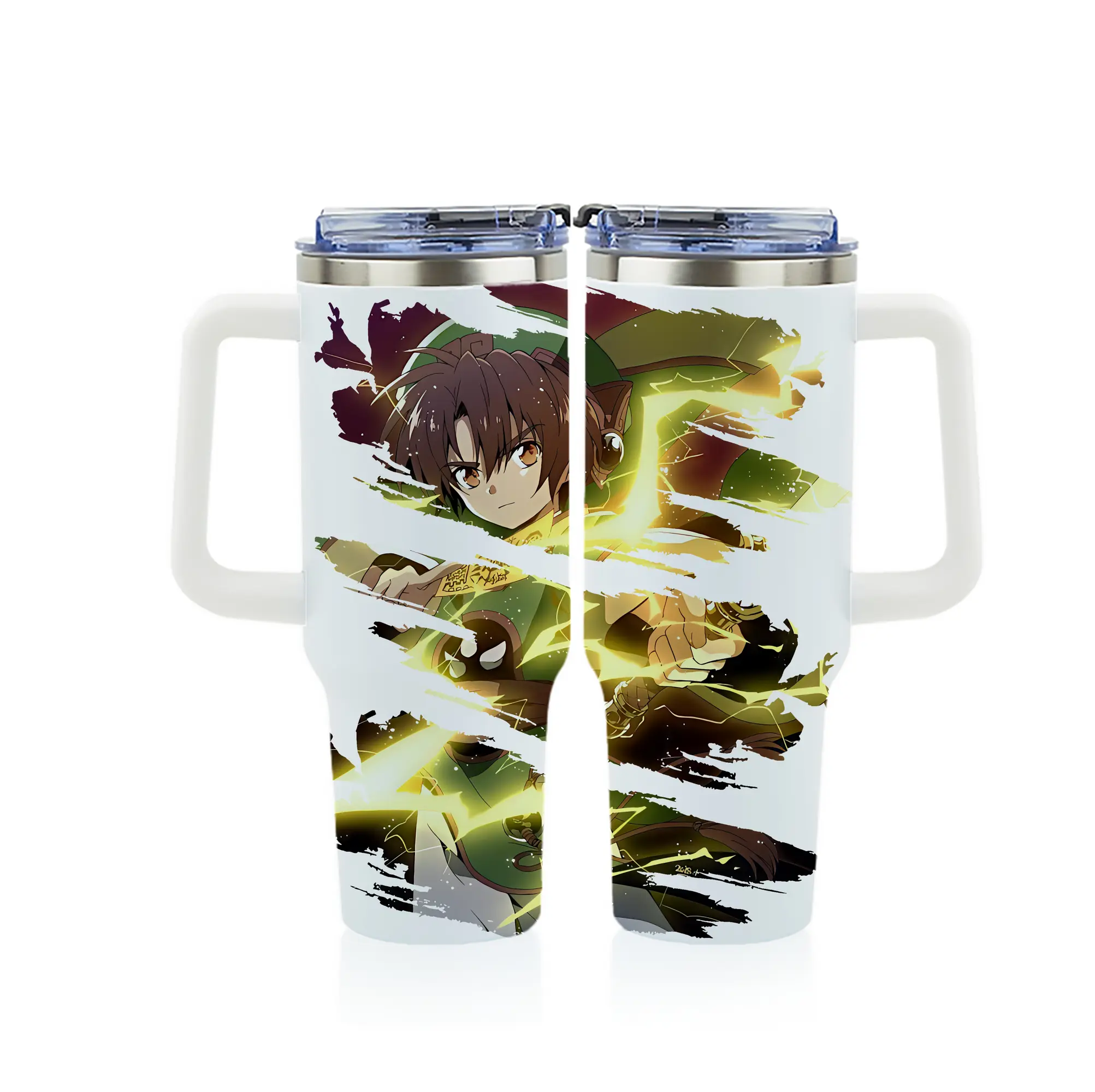 カードキャプターさくら グッズ,李小狼 - 1200mL フルプリント車用タンブラー ・ 304ステンレス 内側 ・ 201ステンレス 外側 ・ 保温 保冷 ・ 通勤 ドライブ アウトドア用