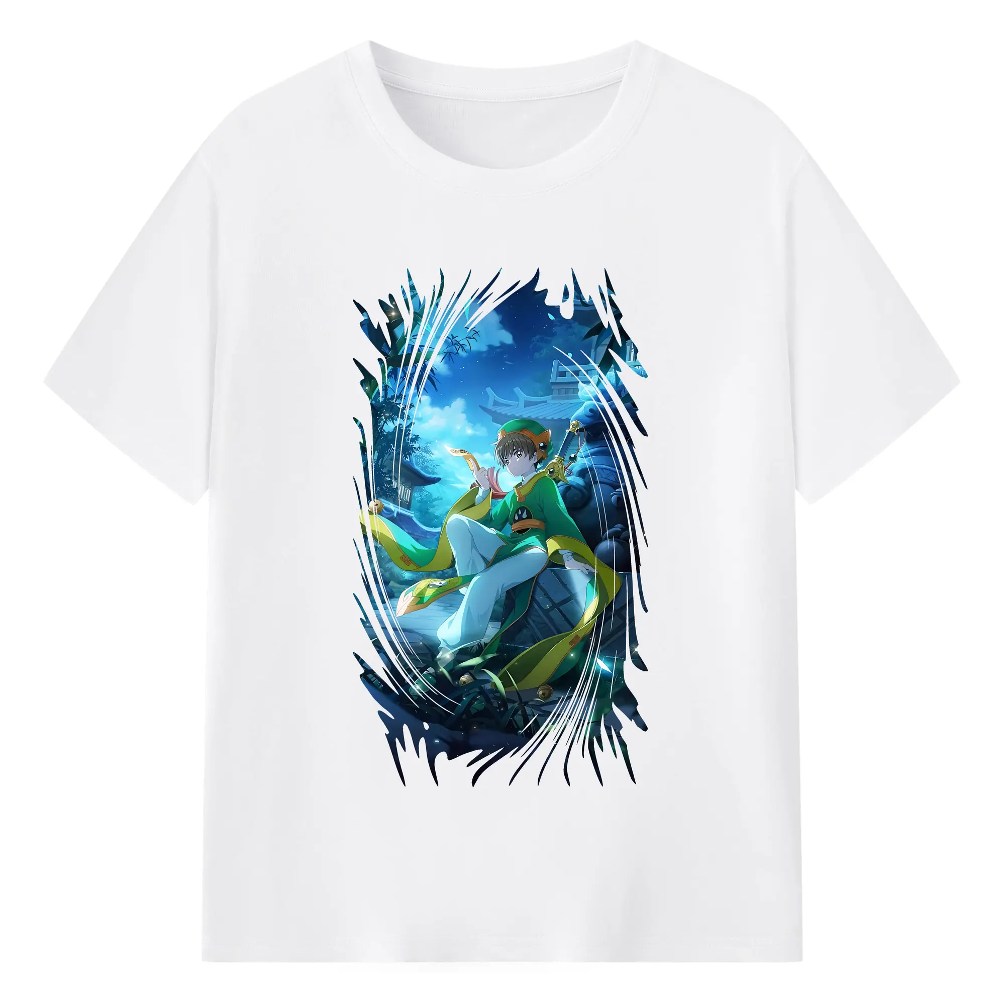 カードキャプターさくら グッズ,李小狼 - 綿100％ 半袖Tシャツ ・ フロントプリント ・ 快適 通気性 ・ 日常使い 散歩 スポーツ用