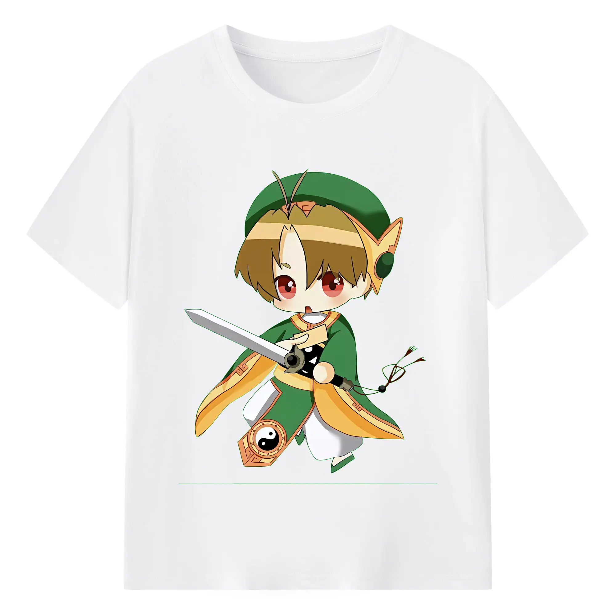 カードキャプターさくら グッズ,李小狼 - 綿100％ 半袖Tシャツ ・ フロントプリント ・ 快適 通気性 ・ 日常使い 散歩 スポーツ用