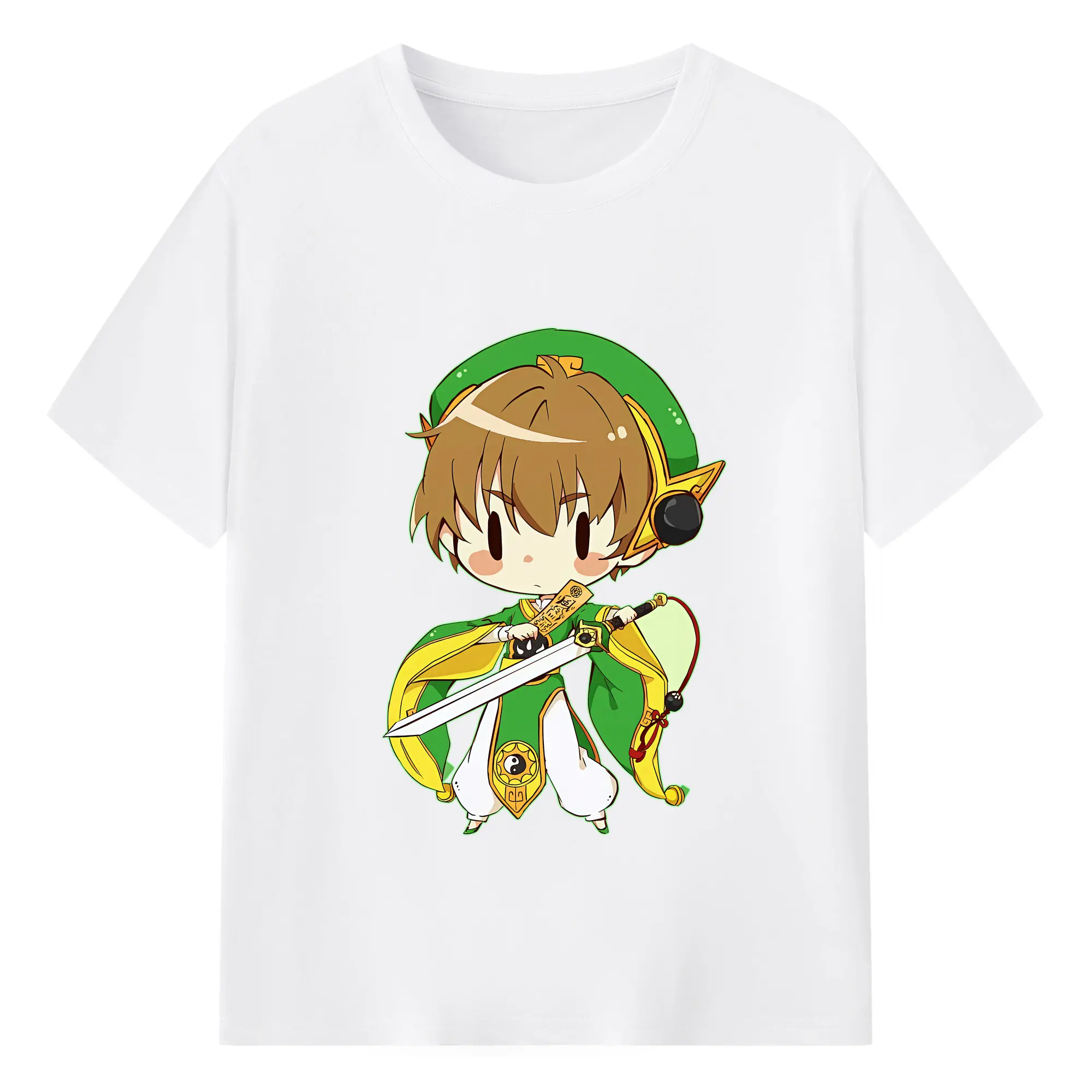 カードキャプターさくら グッズ,李小狼 - 綿100％ 半袖Tシャツ ・ フロントプリント ・ 快適 通気性 ・ 日常使い 散歩 スポーツ用