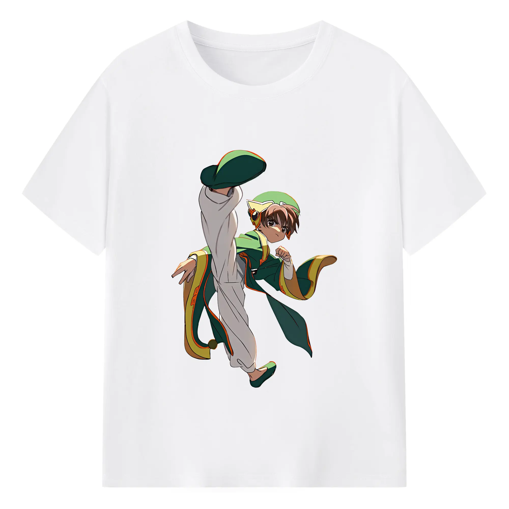 カードキャプターさくら グッズ,李小狼 - 綿100％ 半袖Tシャツ ・ フロントプリント ・ 快適 通気性 ・ 日常使い 散歩 スポーツ用