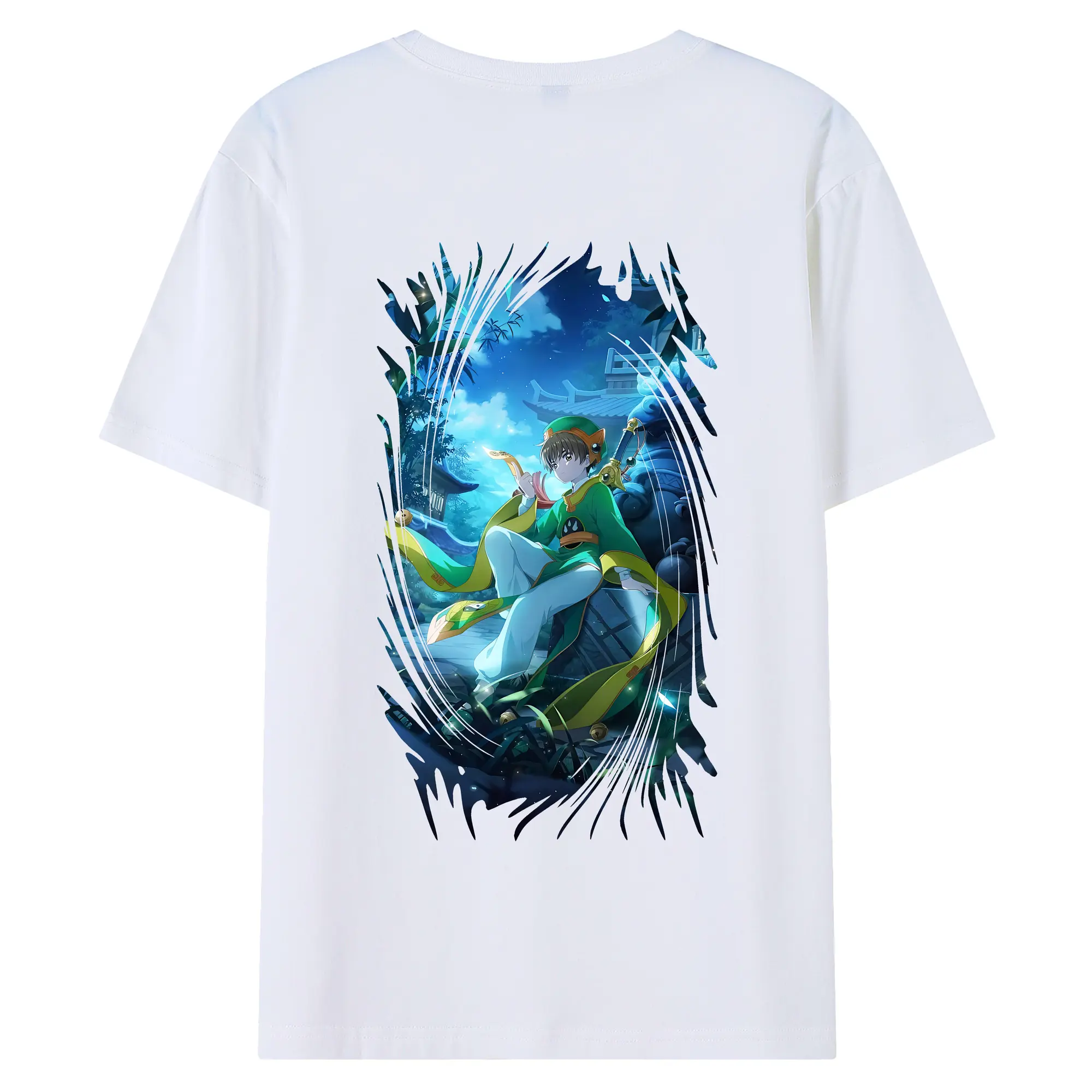 カードキャプターさくら グッズ,李小狼 - 綿100％ 半袖Tシャツ ・ バックプリント ・ 快適 通気性 ・ 日常使い 散歩 スポーツ用