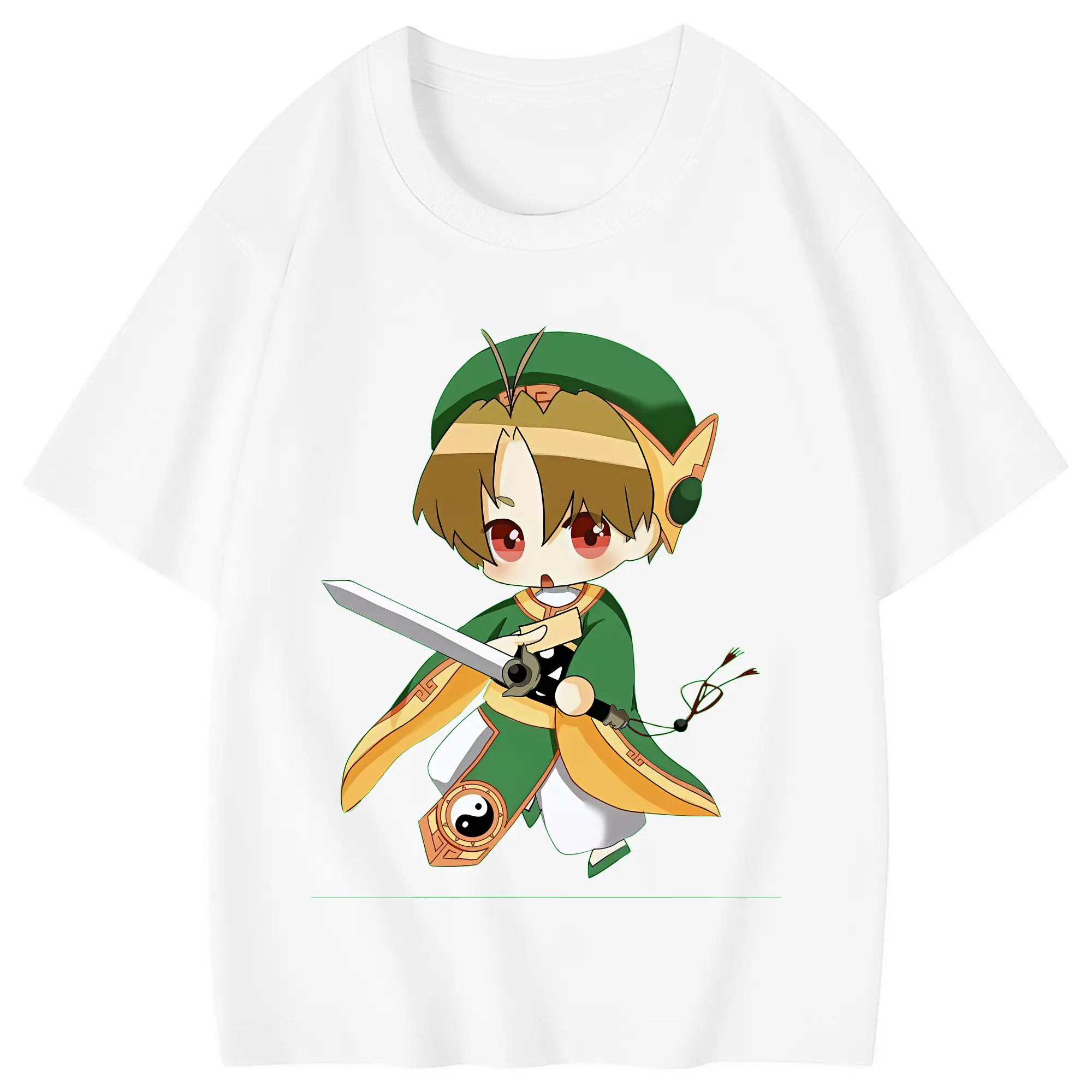 カードキャプターさくら グッズ,李小狼 - 綿100％ キッズTシャツ ・ フロントプリント ・ 快適 通気性 ・ スポーツ カジュアル 散歩用