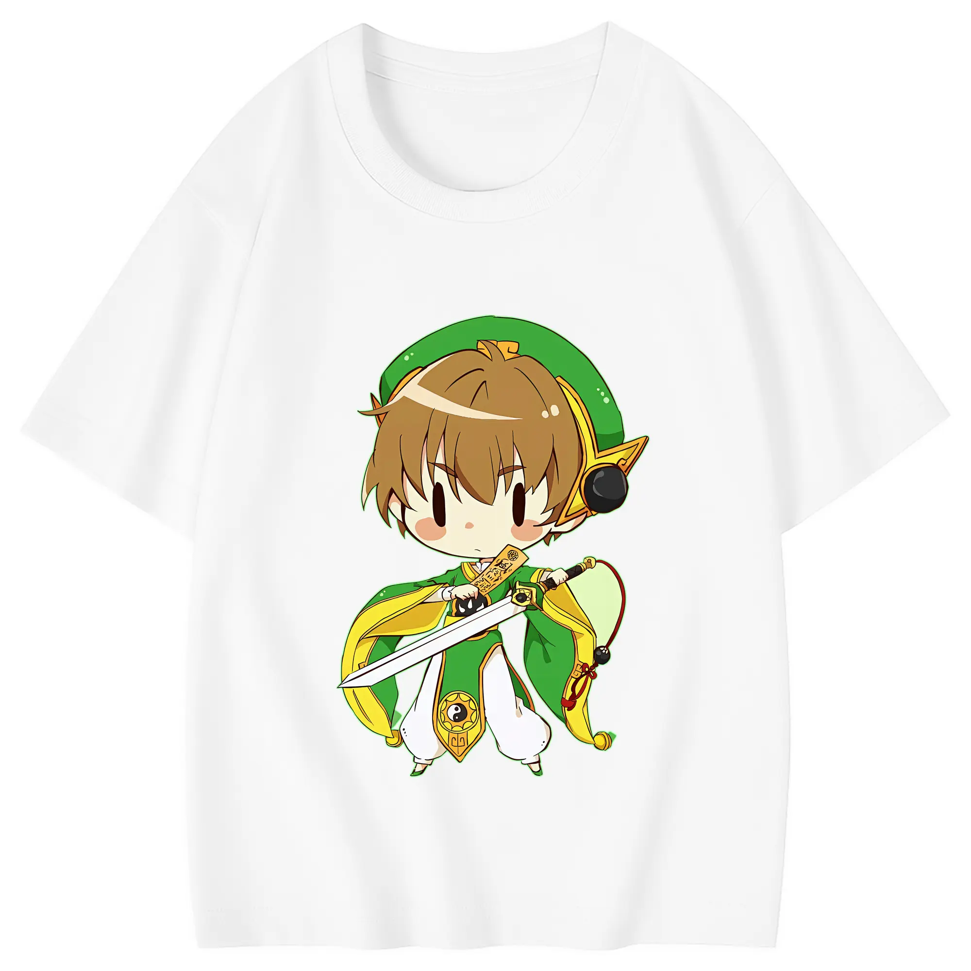 カードキャプターさくら グッズ,李小狼 - 綿100％ キッズTシャツ ・ フロントプリント ・ 快適 通気性 ・ スポーツ カジュアル 散歩用
