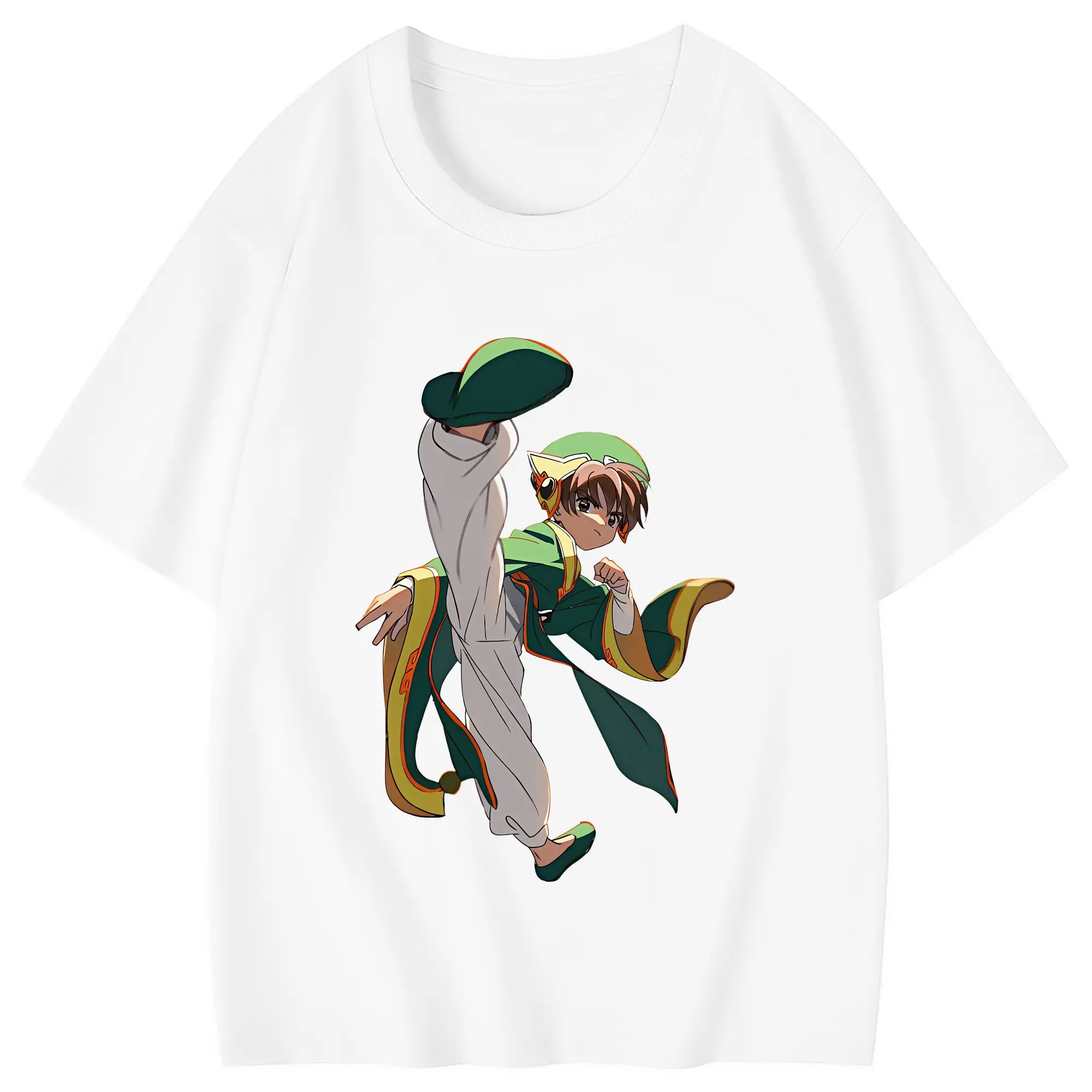 カードキャプターさくら グッズ,李小狼 - 綿100％ キッズTシャツ ・ フロントプリント ・ 快適 通気性 ・ スポーツ カジュアル 散歩用