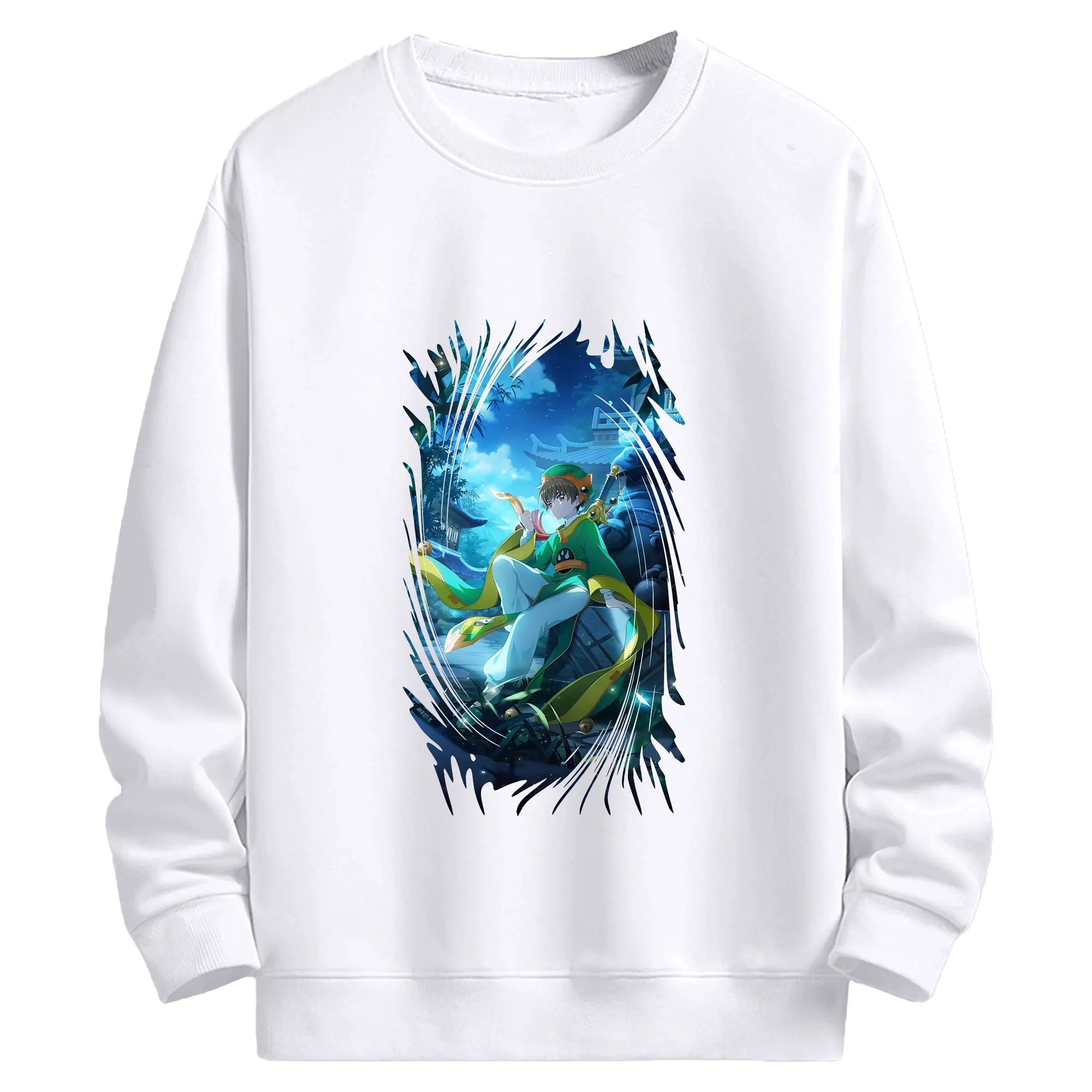 カードキャプターさくら グッズ,李小狼 - 高品質 クルーネック スウェット ・ コットン59％ ポリエステル41％ ・ ユニセックス 長袖 トレーナー ・ カジュアル デイリー スポーツ 散歩用