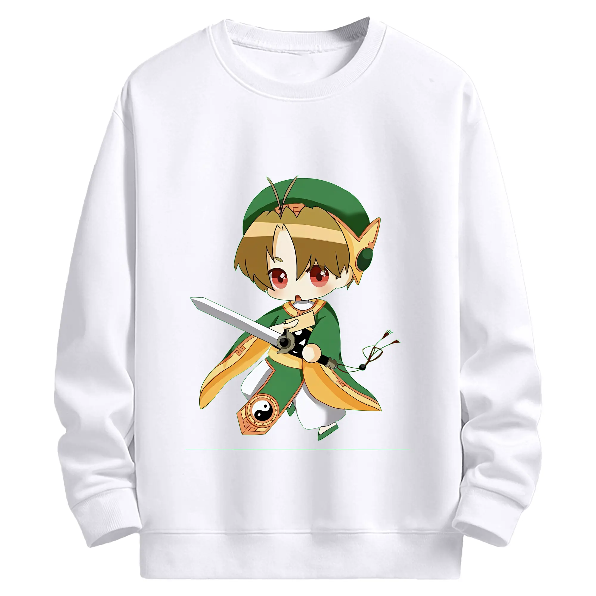 カードキャプターさくら グッズ,李小狼 - 高品質 クルーネック スウェット ・ コットン59％ ポリエステル41％ ・ ユニセックス 長袖 トレーナー ・ カジュアル デイリー スポーツ 散歩用