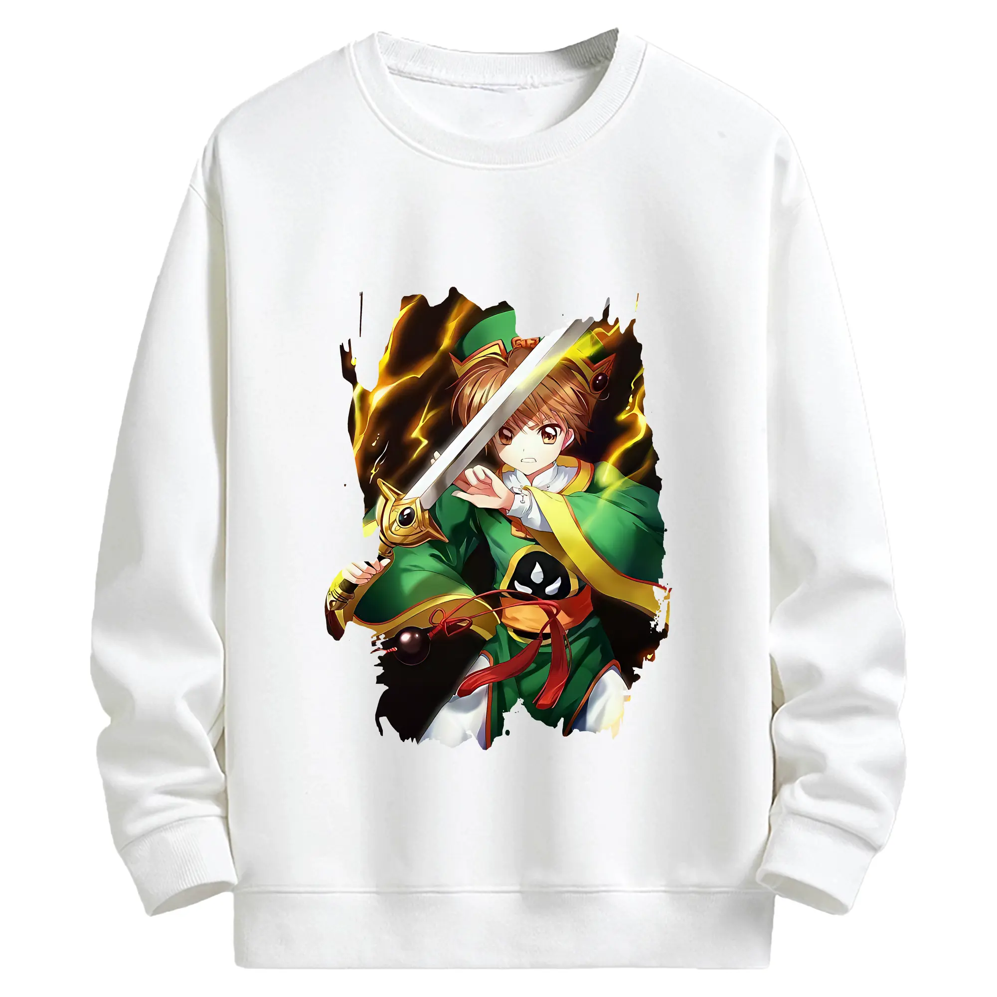 カードキャプターさくら グッズ,李小狼 - キッズ クルーネックスウェットシャツ ・ フロントプリント ・ 綿80％ ポリエステル20％ ・ 快適 通学 スポーツ 日常使い お散歩用