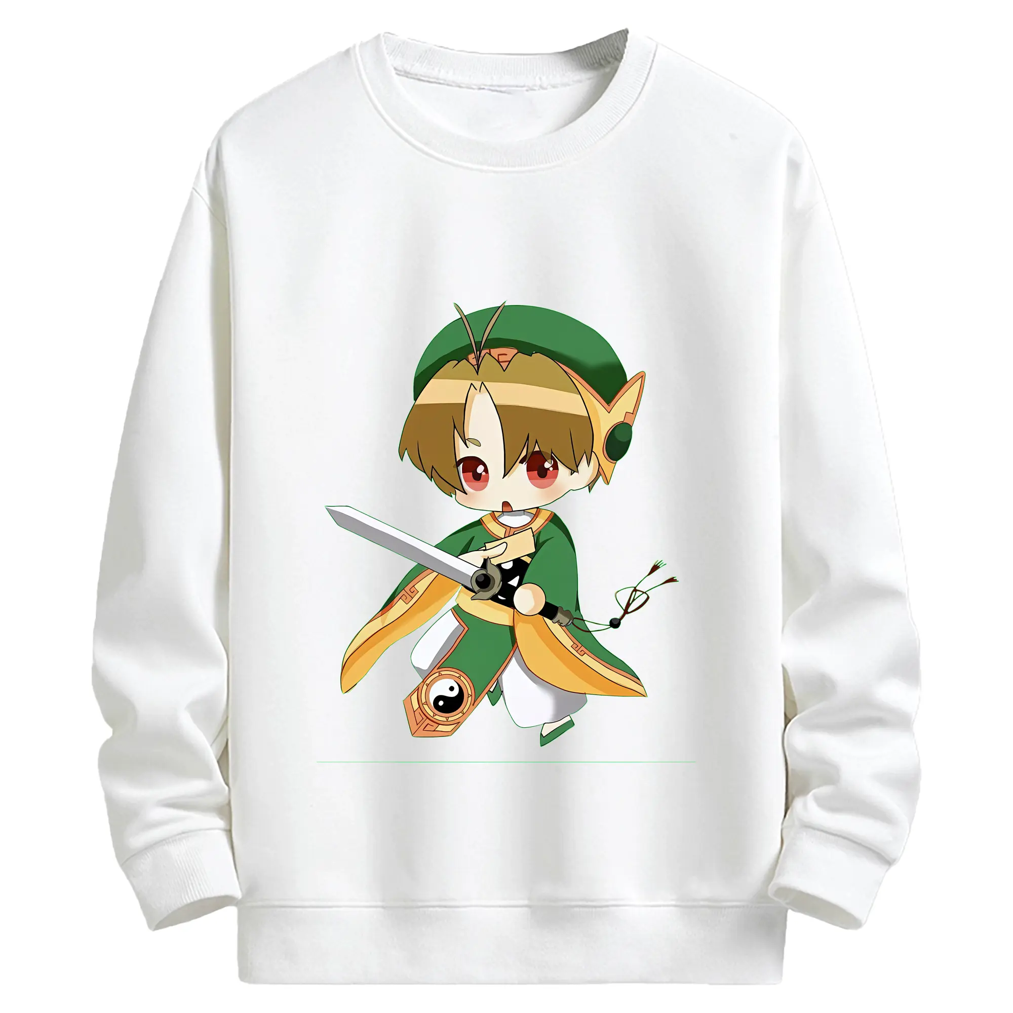 カードキャプターさくら グッズ,李小狼 - キッズ クルーネックスウェットシャツ ・ フロントプリント ・ 綿80％ ポリエステル20％ ・ 快適 通学 スポーツ 日常使い お散歩用