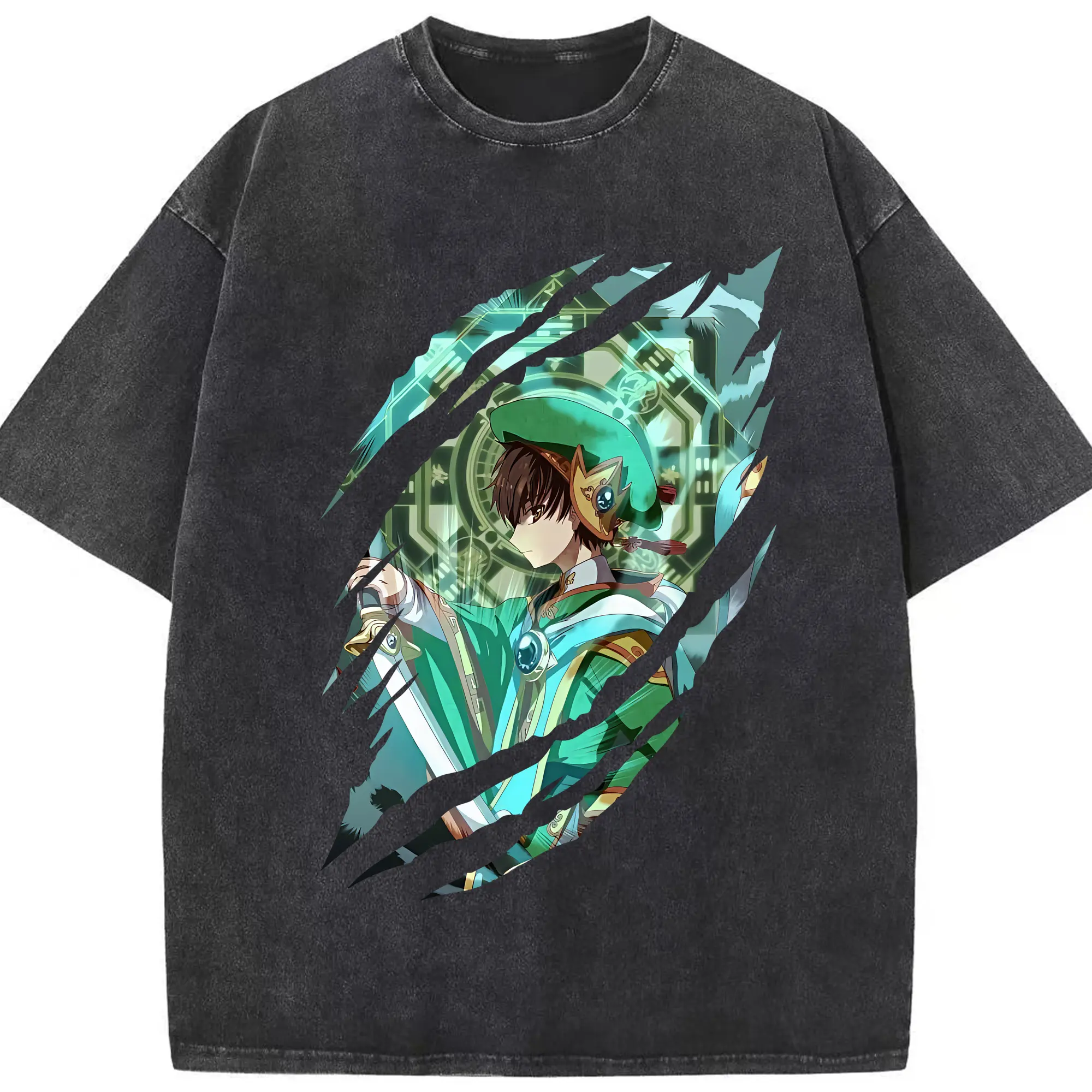 カードキャプターさくら グッズ,李小狼 - 綿100％ ヴィンテージ風 半袖Tシャツ ・ フロントプリント ・ 柔らか肌触り ・ 通気性 快適 ・ スポーツ カジュアル 外出用