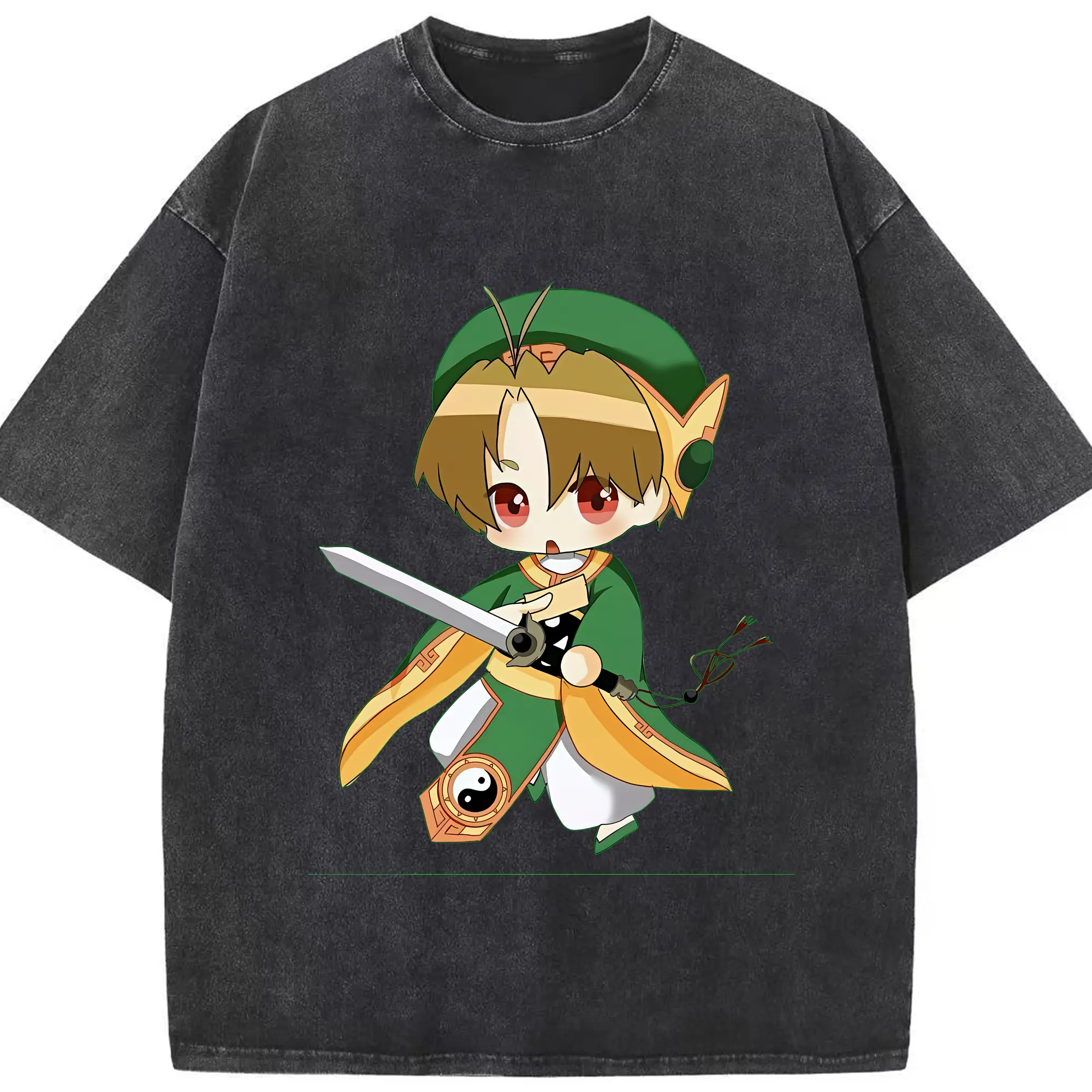 カードキャプターさくら グッズ,李小狼 - 綿100％ ヴィンテージ風 半袖Tシャツ ・ フロントプリント ・ 柔らか肌触り ・ 通気性 快適 ・ スポーツ カジュアル 外出用