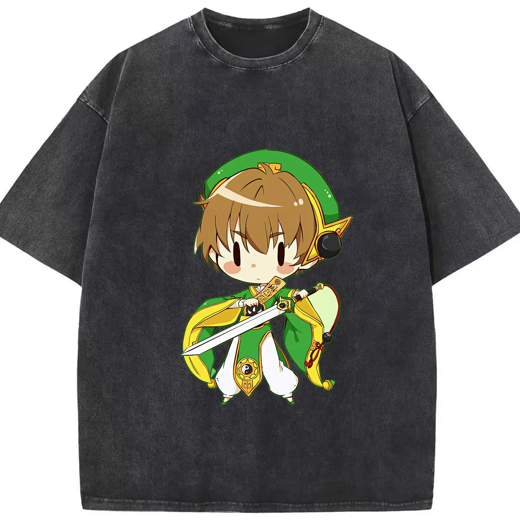 カードキャプターさくら グッズ,李小狼 - 綿100％ ヴィンテージ風 半袖Tシャツ ・ フロントプリント ・ 柔らか肌触り ・ 通気性 快適 ・ スポーツ カジュアル 外出用