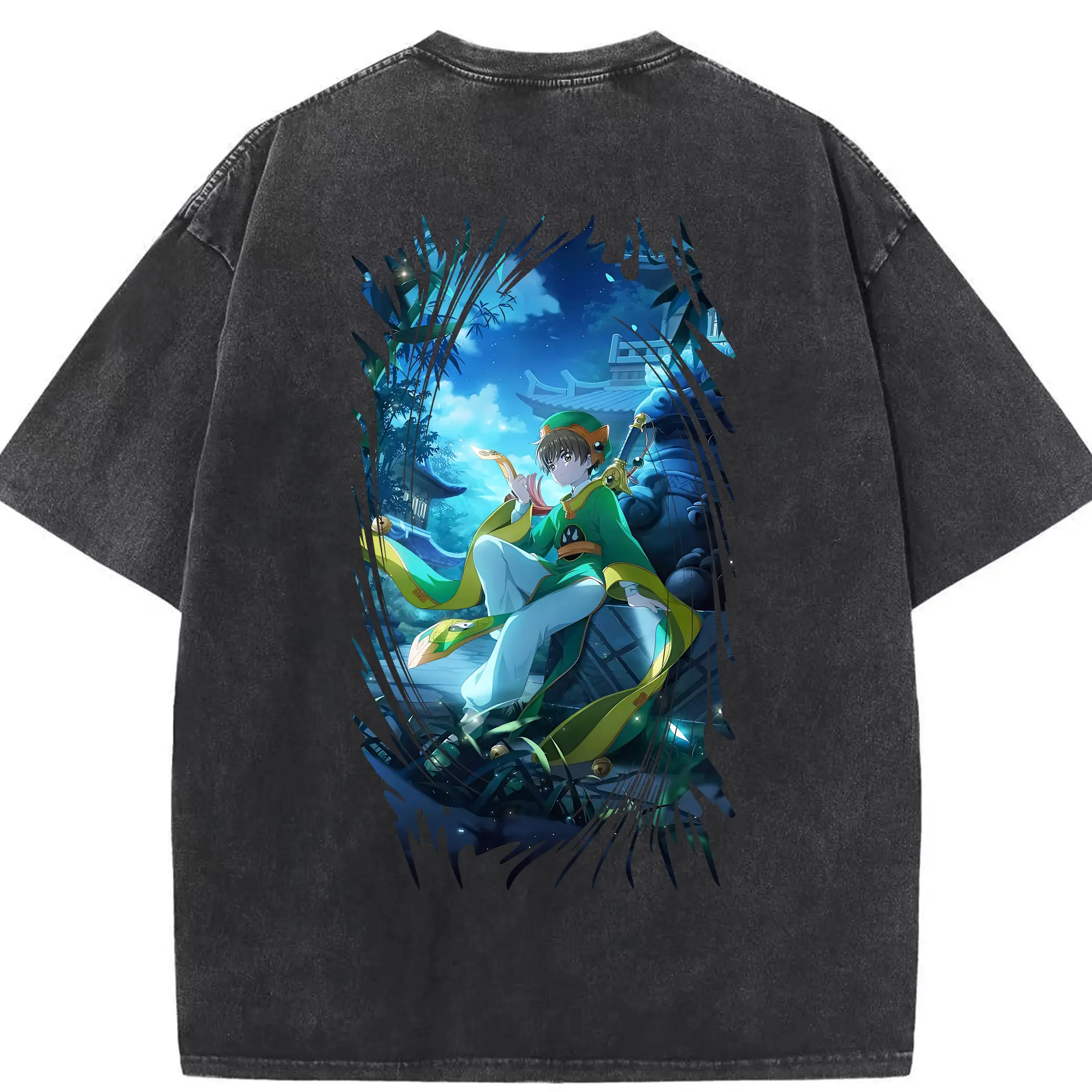 カードキャプターさくら グッズ,李小狼 - 綿100％ ヴィンテージ風 半袖Tシャツ ・ 背面プリント ・ 柔らか肌触り ・ 通気性 快適 ・ スポーツ カジュアル 外出用