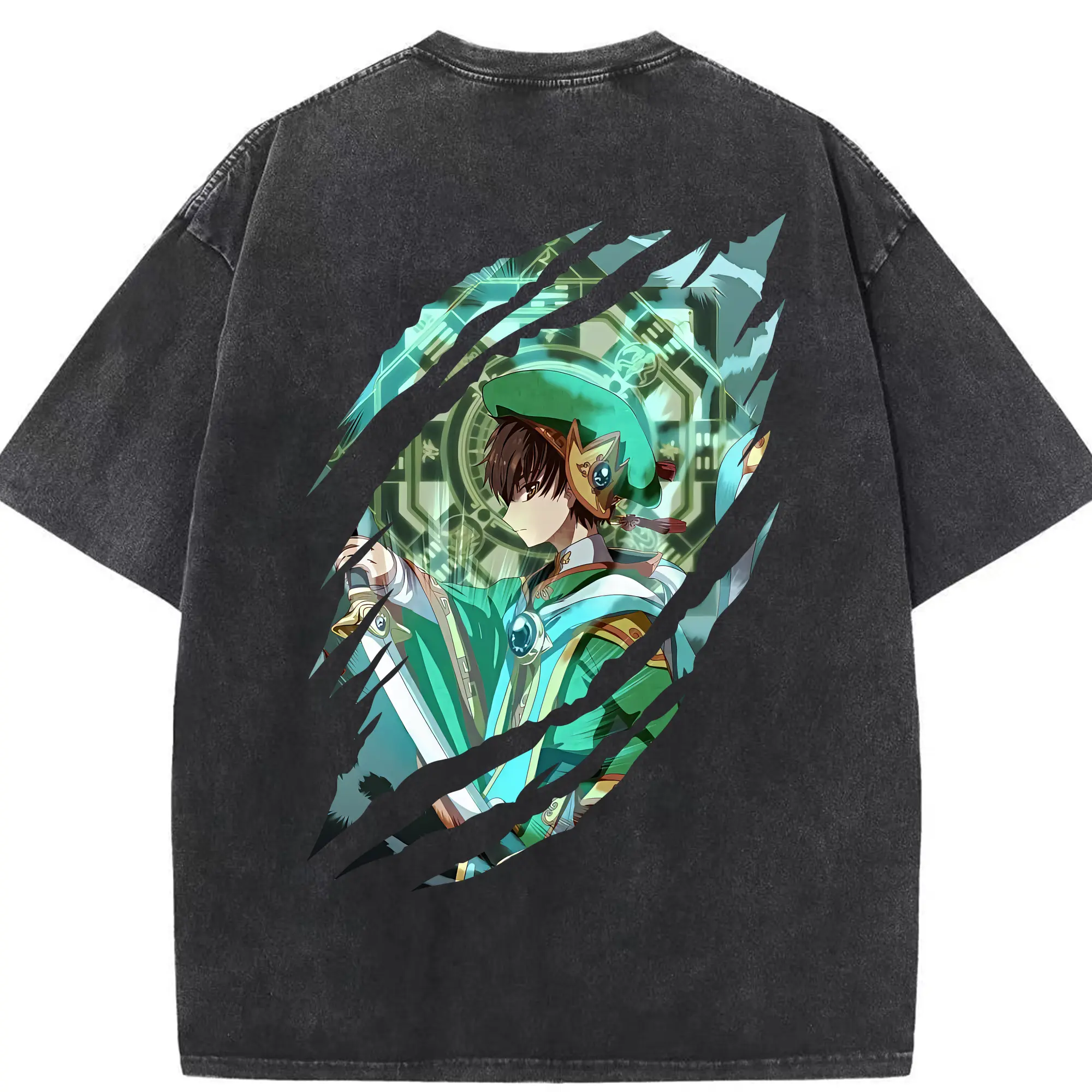 カードキャプターさくら グッズ,李小狼 - 綿100％ ヴィンテージ風 半袖Tシャツ ・ 背面プリント ・ 柔らか肌触り ・ 通気性 快適 ・ スポーツ カジュアル 外出用