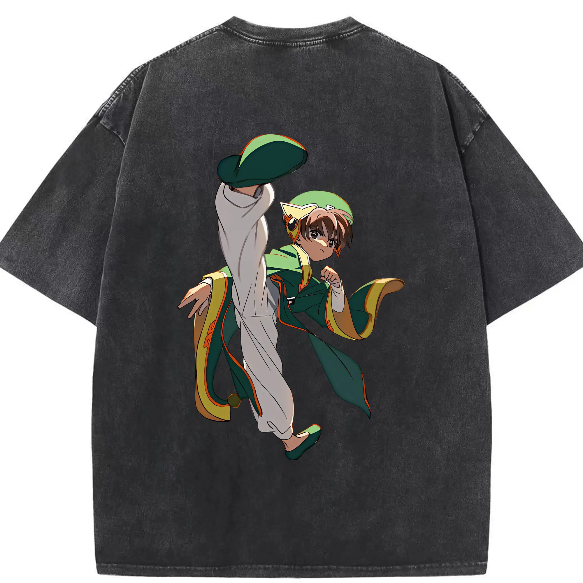 カードキャプターさくら グッズ,李小狼 - 綿100％ ヴィンテージ風 半袖Tシャツ ・ 背面プリント ・ 柔らか肌触り ・ 通気性 快適 ・ スポーツ カジュアル 外出用