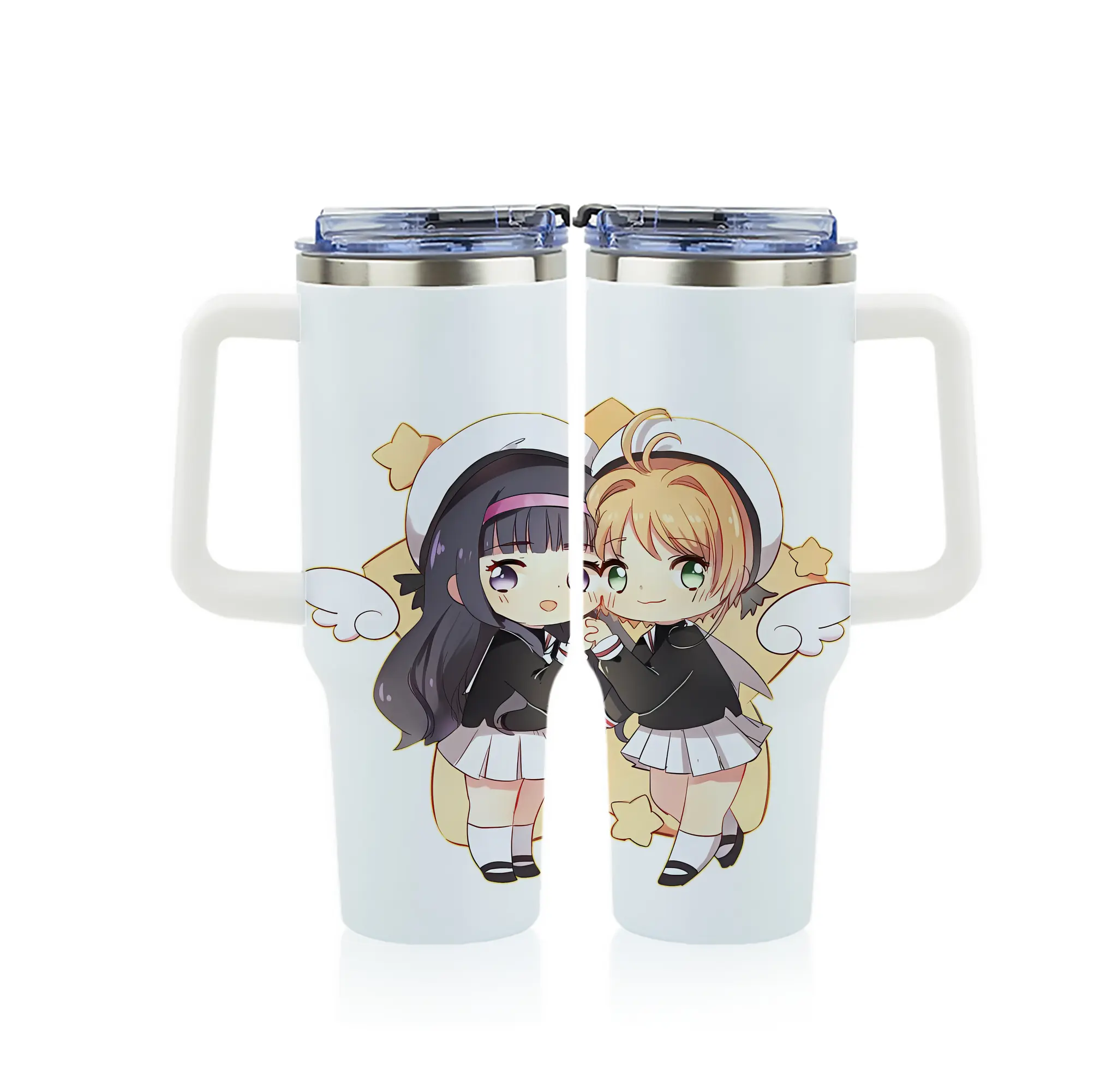 カードキャプターさくら グッズ,大道寺知世 - 1200mL フルプリント車用タンブラー ・ 304ステンレス 内側 ・ 201ステンレス 外側 ・ 保温 保冷 ・ 通勤 ドライブ アウトドア用