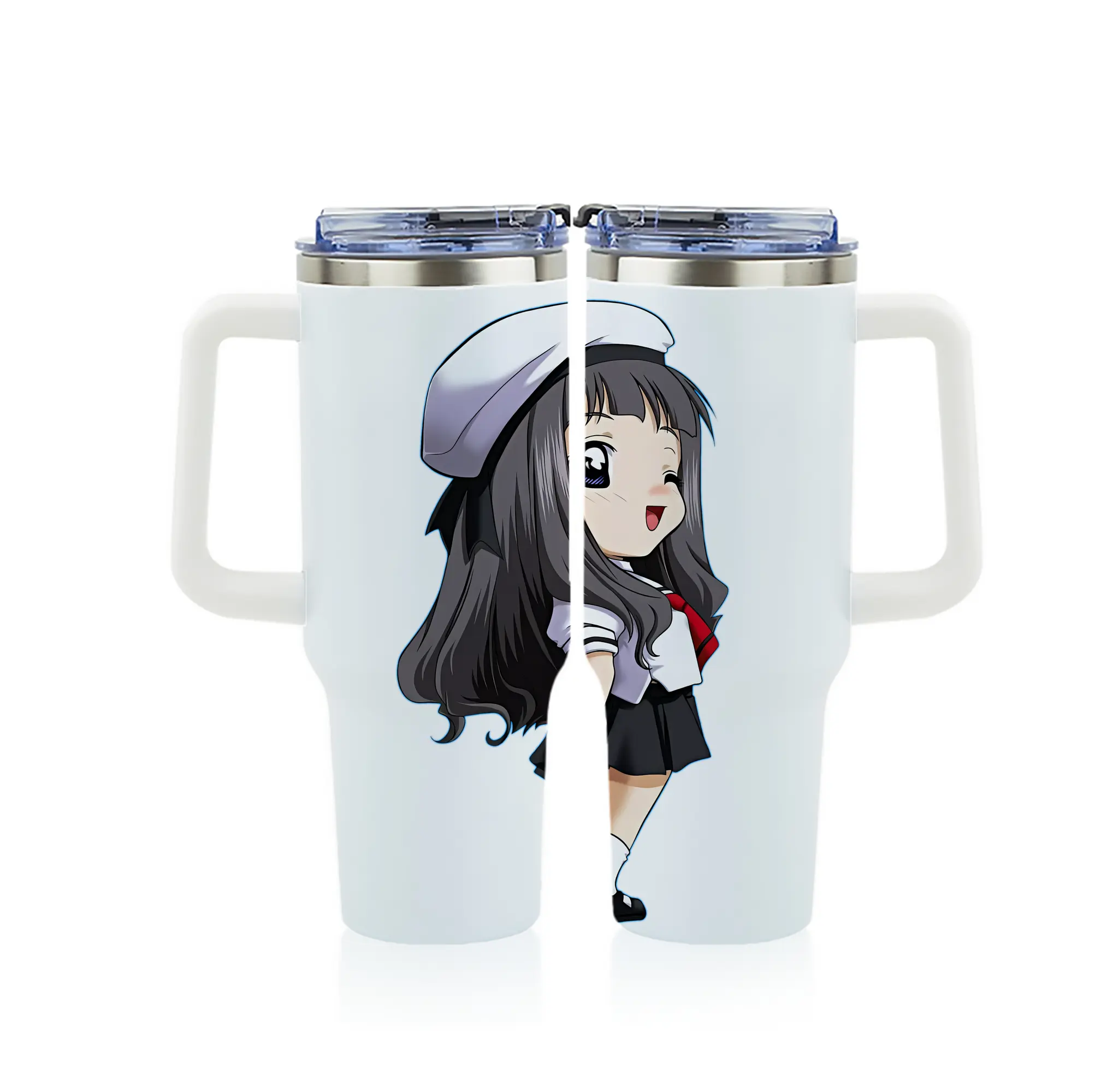 カードキャプターさくら グッズ,大道寺知世 - 1200mL フルプリント車用タンブラー ・ 304ステンレス 内側 ・ 201ステンレス 外側 ・ 保温 保冷 ・ 通勤 ドライブ アウトドア用