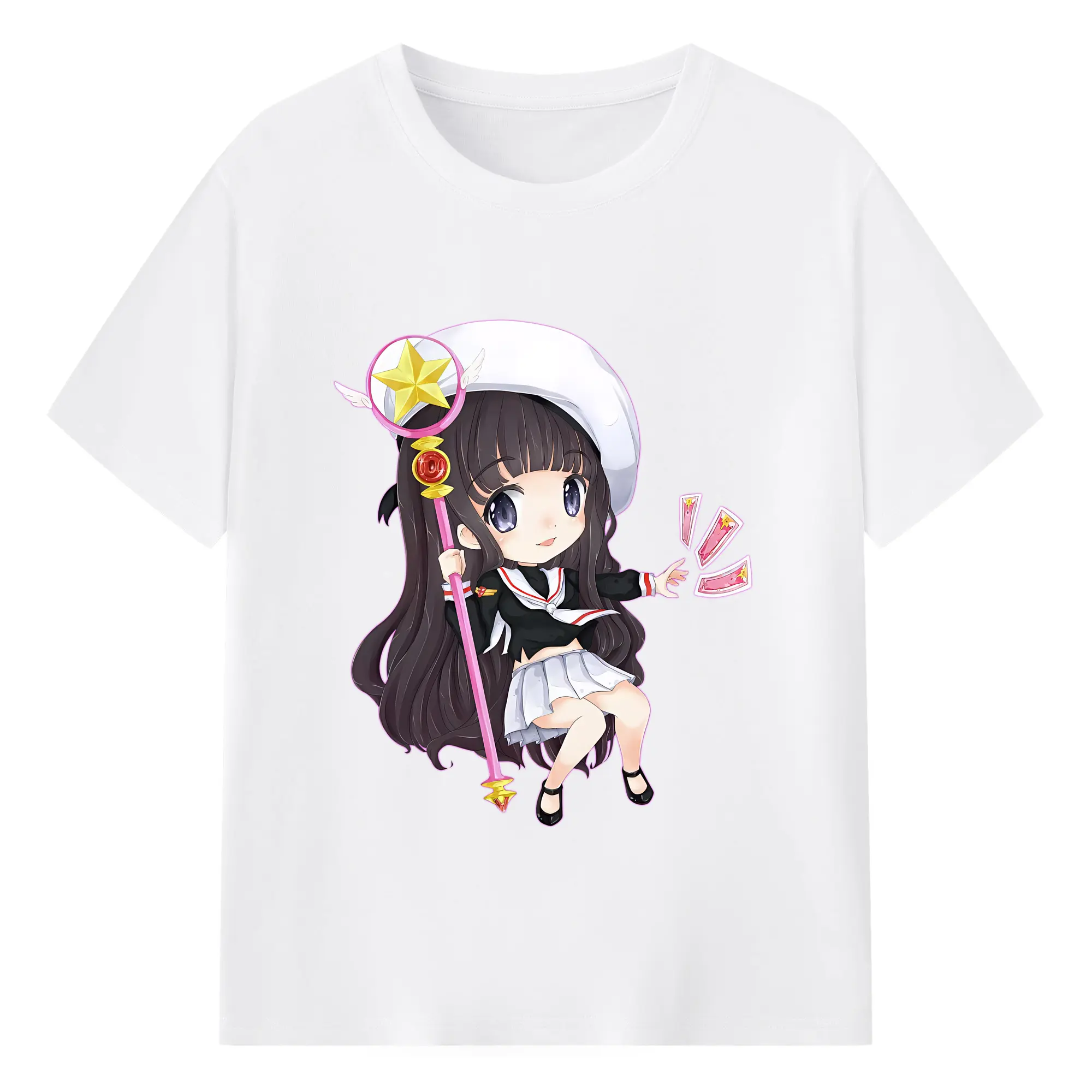 カードキャプターさくら グッズ,大道寺知世 - 綿100％ 半袖Tシャツ ・ フロントプリント ・ 快適 通気性 ・ 日常使い 散歩 スポーツ用