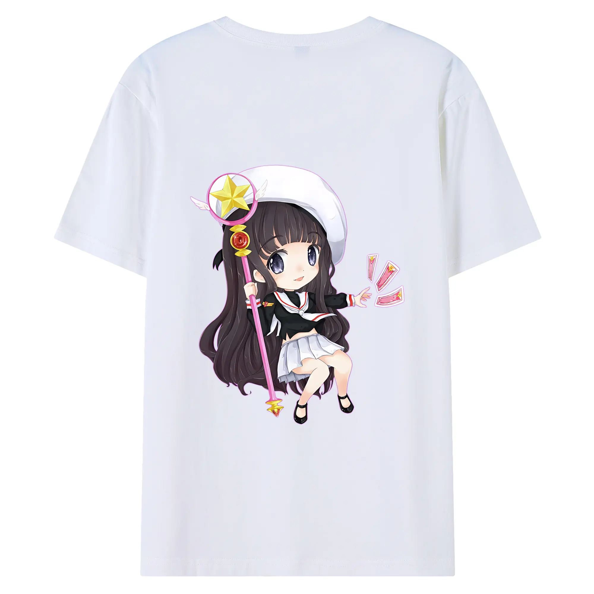 カードキャプターさくら グッズ,大道寺知世 - 綿100％ 半袖Tシャツ ・ バックプリント ・ 快適 通気性 ・ 日常使い 散歩 スポーツ用