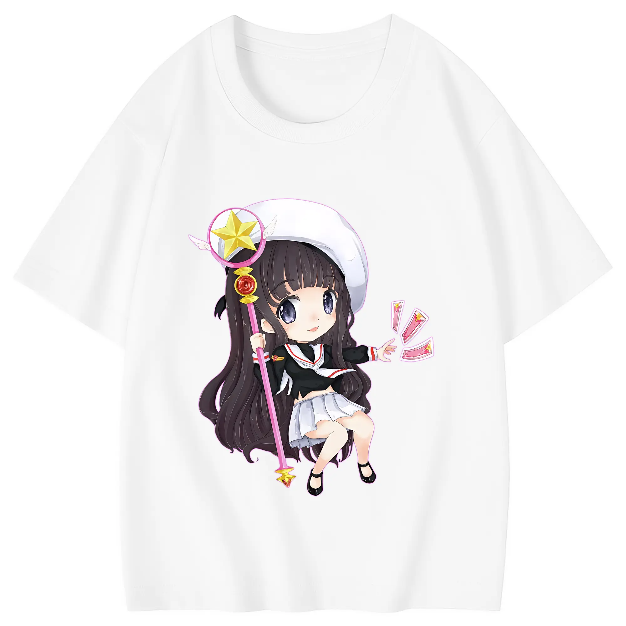 カードキャプターさくら グッズ,大道寺知世 - 綿100％ キッズTシャツ ・ フロントプリント ・ 快適 通気性 ・ スポーツ カジュアル 散歩用