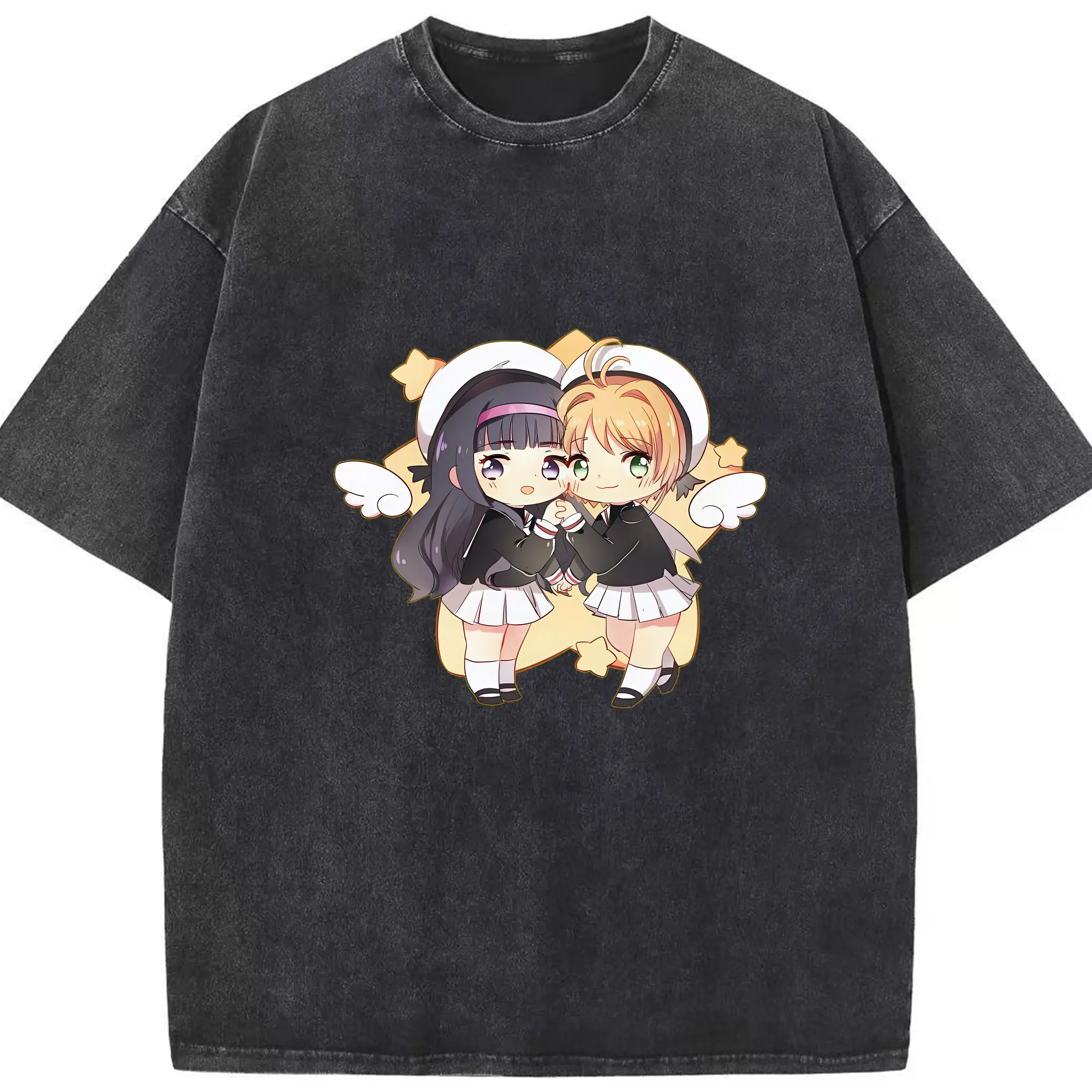 カードキャプターさくら グッズ,大道寺知世 - 綿100％ ヴィンテージ風 半袖Tシャツ ・ フロントプリント ・ 柔らか肌触り ・ 通気性 快適 ・ スポーツ カジュアル 外出用