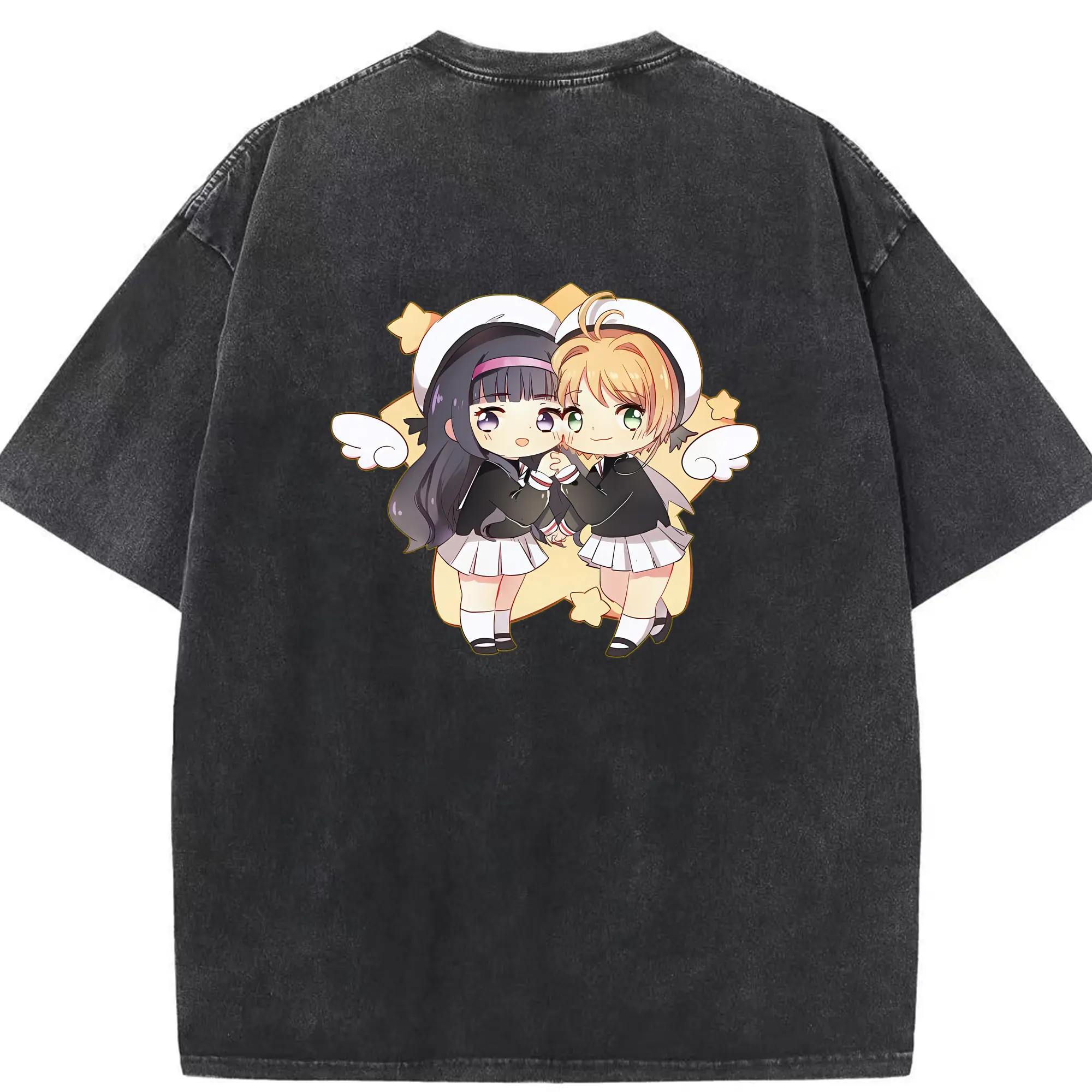 カードキャプターさくら グッズ,大道寺知世 - 綿100％ ヴィンテージ風 半袖Tシャツ ・ 背面プリント ・ 柔らか肌触り ・ 通気性 快適 ・ スポーツ カジュアル 外出用