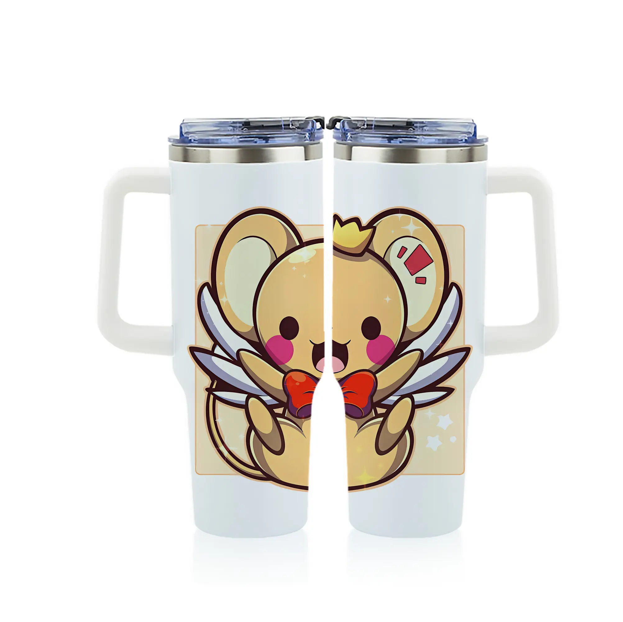 カードキャプターさくら グッズ,ケルベロス - 1200mL フルプリント車用タンブラー ・ 304ステンレス 内側 ・ 201ステンレス 外側 ・ 保温 保冷 ・ 通勤 ドライブ アウトドア用