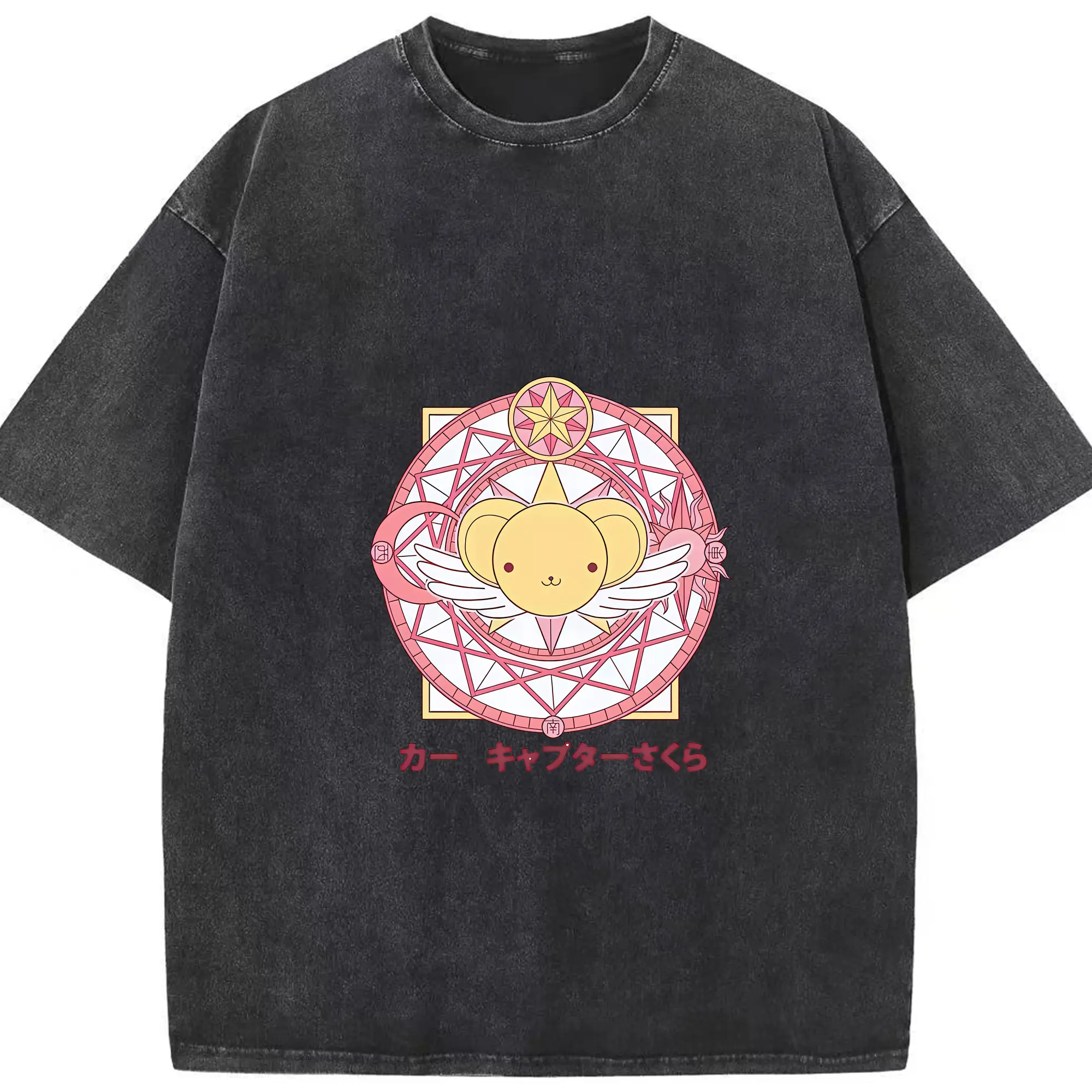 カードキャプターさくら グッズ,ケルベロス - 綿100％ ヴィンテージ風 半袖Tシャツ ・ フロントプリント ・ 柔らか肌触り ・ 通気性 快適 ・ スポーツ カジュアル 外出用