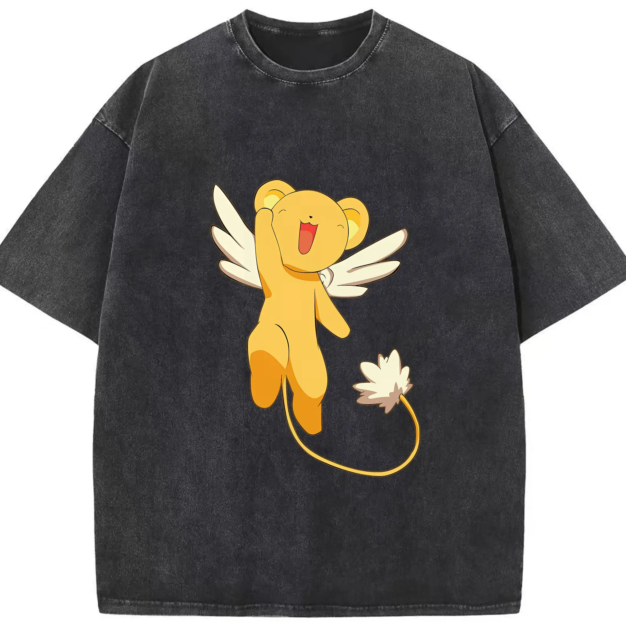 カードキャプターさくら グッズ,ケルベロス - 綿100％ ヴィンテージ風 半袖Tシャツ ・ フロントプリント ・ 柔らか肌触り ・ 通気性 快適 ・ スポーツ カジュアル 外出用