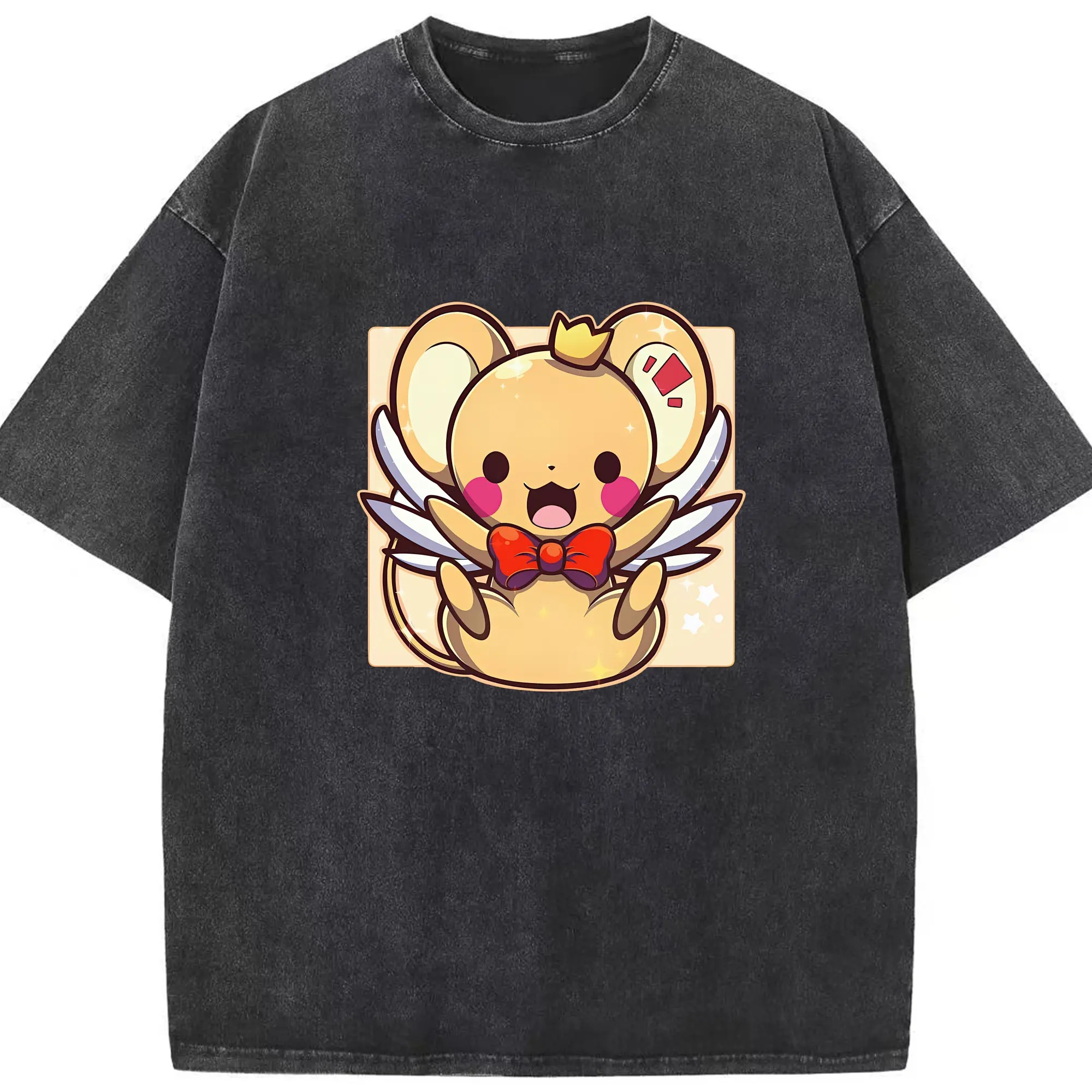 カードキャプターさくら グッズ,ケルベロス - 綿100％ ヴィンテージ風 半袖Tシャツ ・ フロントプリント ・ 柔らか肌触り ・ 通気性 快適 ・ スポーツ カジュアル 外出用