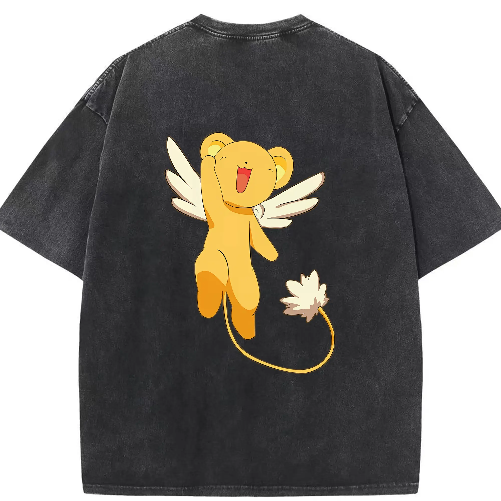 カードキャプターさくら グッズ,ケルベロス - 綿100％ ヴィンテージ風 半袖Tシャツ ・ 背面プリント ・ 柔らか肌触り ・ 通気性 快適 ・ スポーツ カジュアル 外出用