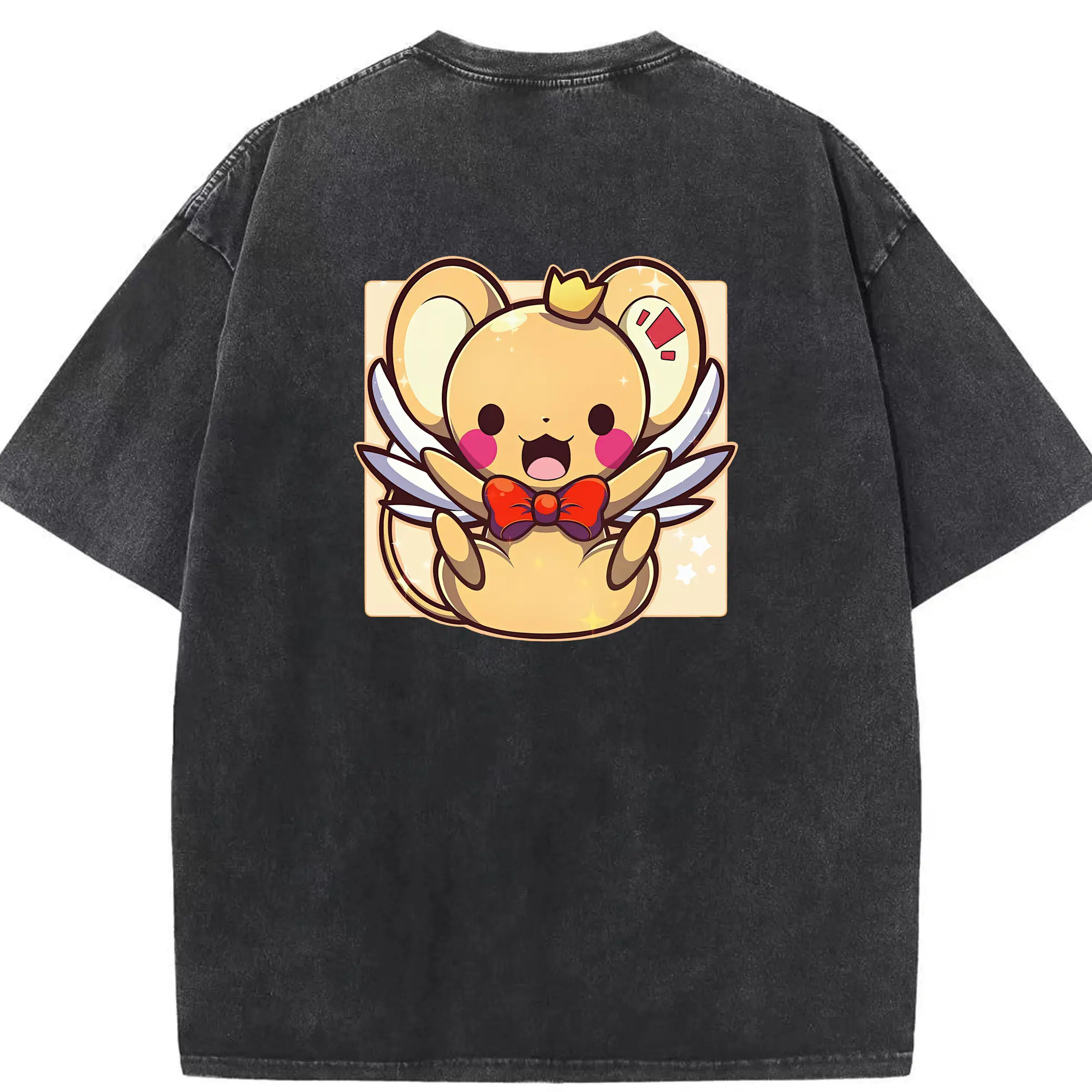 カードキャプターさくら グッズ,ケルベロス - 綿100％ ヴィンテージ風 半袖Tシャツ ・ 背面プリント ・ 柔らか肌触り ・ 通気性 快適 ・ スポーツ カジュアル 外出用