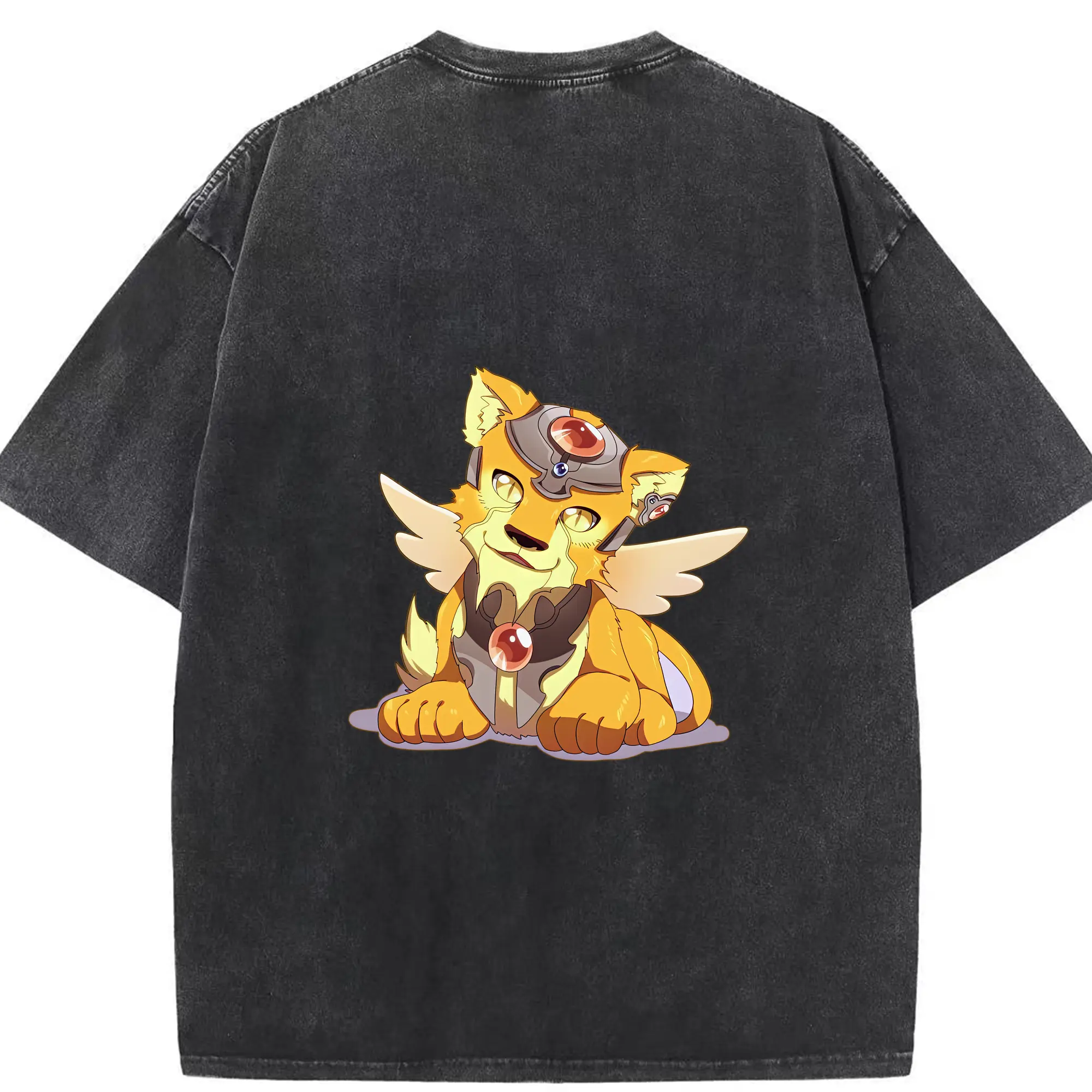 カードキャプターさくら グッズ,ケルベロス - 綿100％ ヴィンテージ風 半袖Tシャツ ・ 背面プリント ・ 柔らか肌触り ・ 通気性 快適 ・ スポーツ カジュアル 外出用