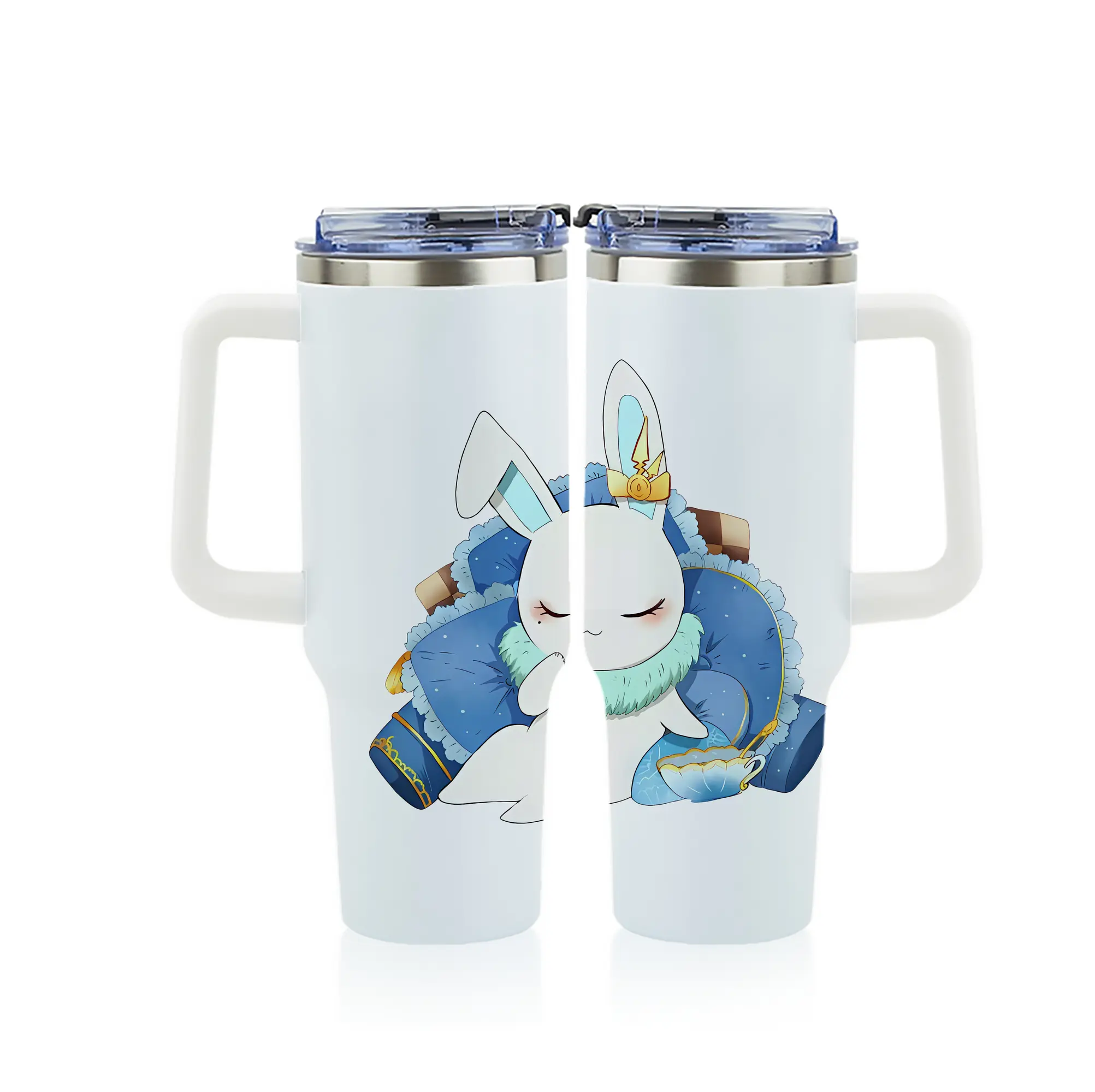 カードキャプターさくら グッズ,モモ - 1200mL フルプリント車用タンブラー ・ 304ステンレス 内側 ・ 201ステンレス 外側 ・ 保温 保冷 ・ 通勤 ドライブ アウトドア用