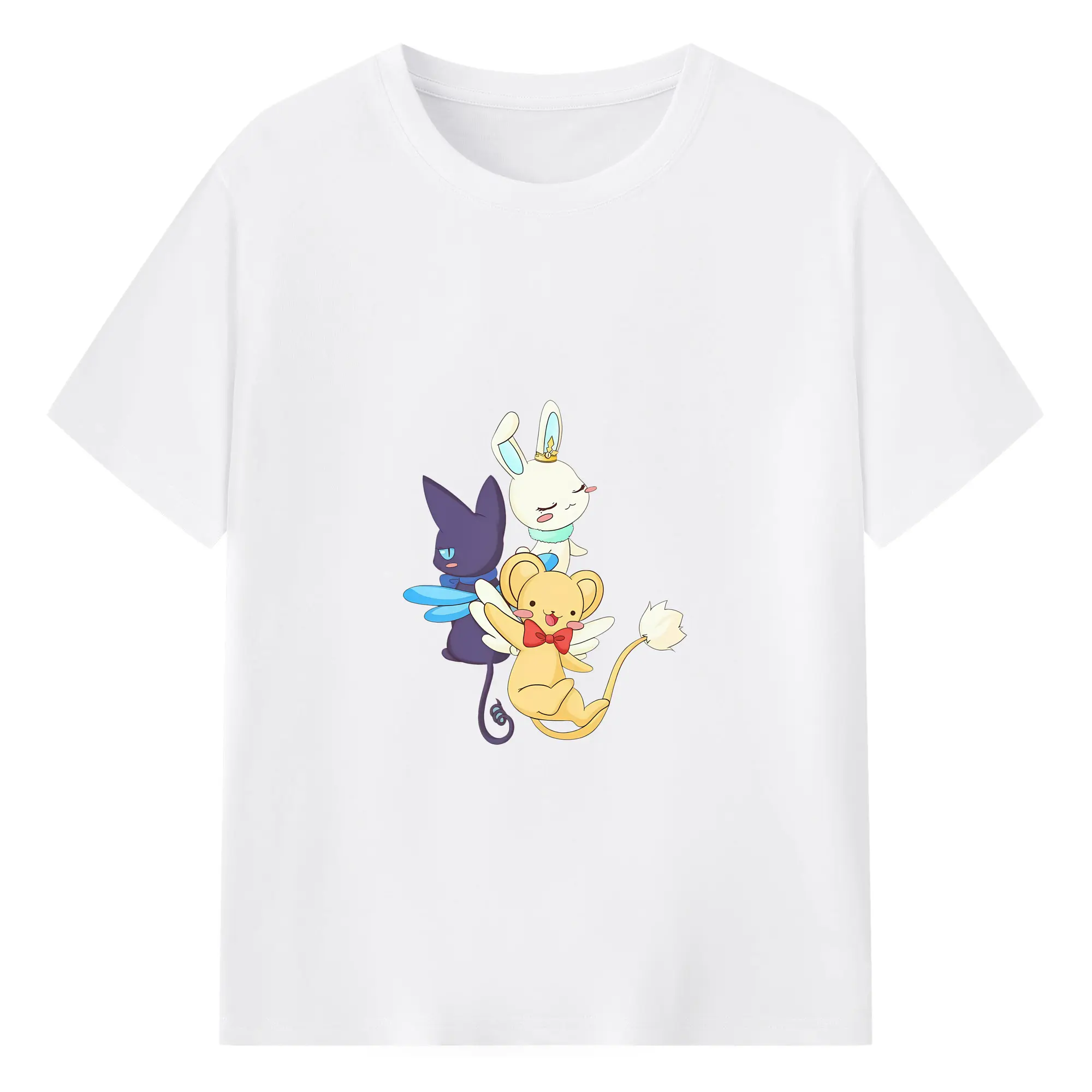 カードキャプターさくら グッズ,モモ - 綿100％ 半袖Tシャツ ・ フロントプリント ・ 快適 通気性 ・ 日常使い 散歩 スポーツ用