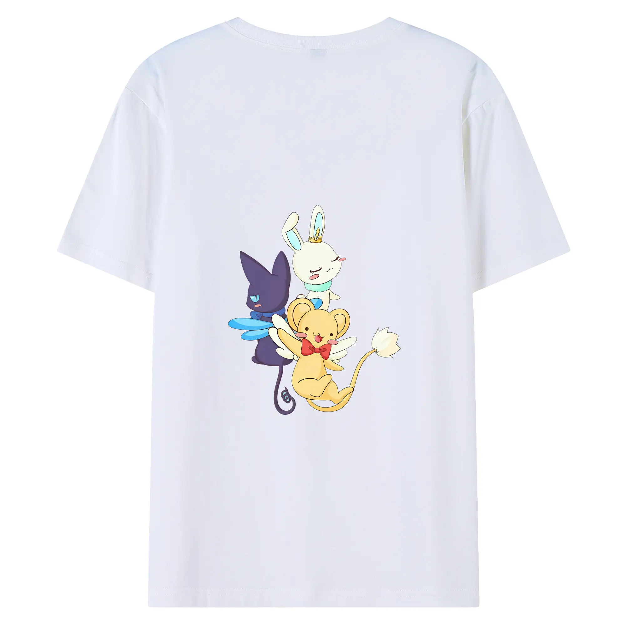 カードキャプターさくら グッズ,モモ - 綿100％ 半袖Tシャツ ・ バックプリント ・ 快適 通気性 ・ 日常使い 散歩 スポーツ用