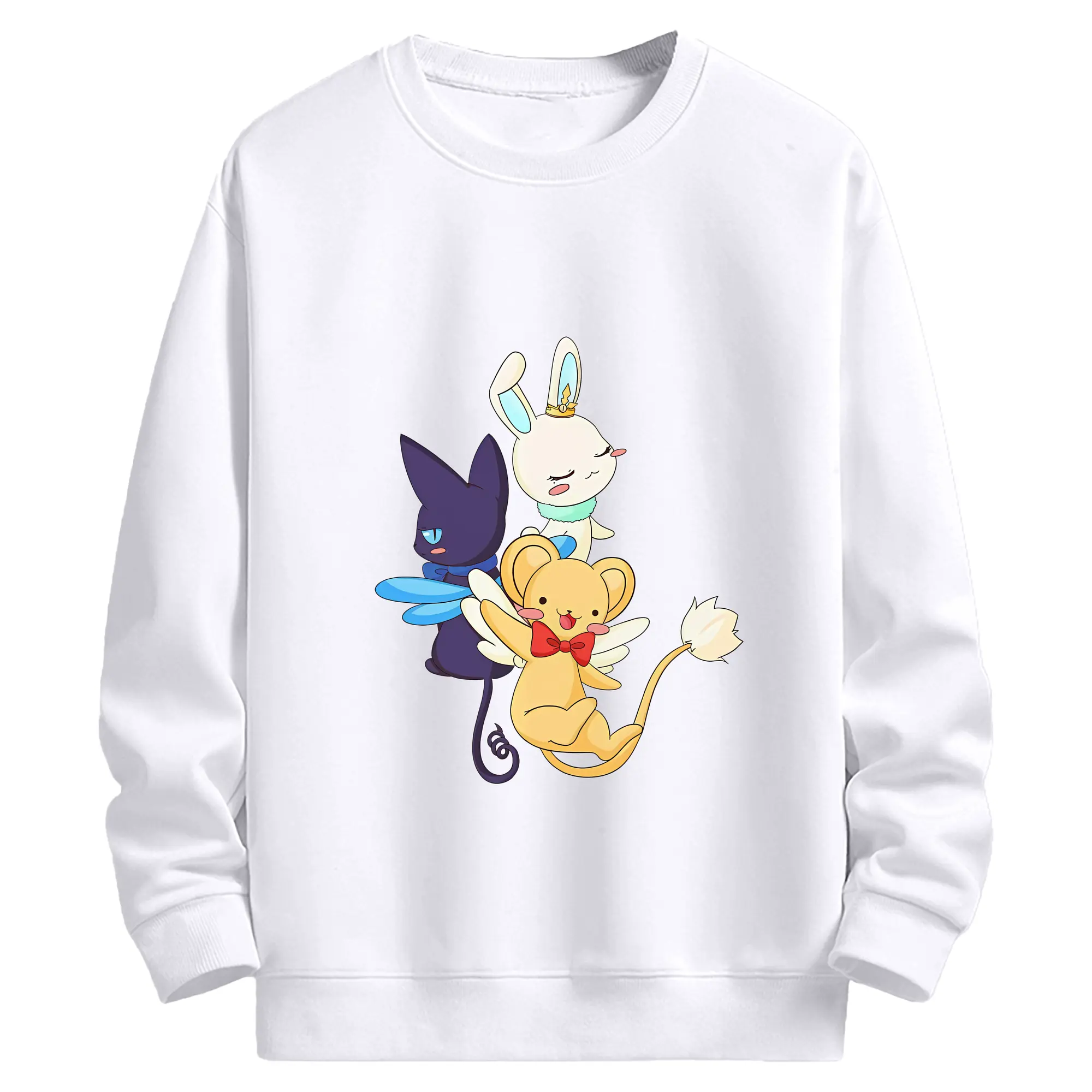 カードキャプターさくら グッズ,モモ - 高品質 クルーネック スウェット ・ コットン59％ ポリエステル41％ ・ ユニセックス 長袖 トレーナー ・ カジュアル デイリー スポーツ 散歩用