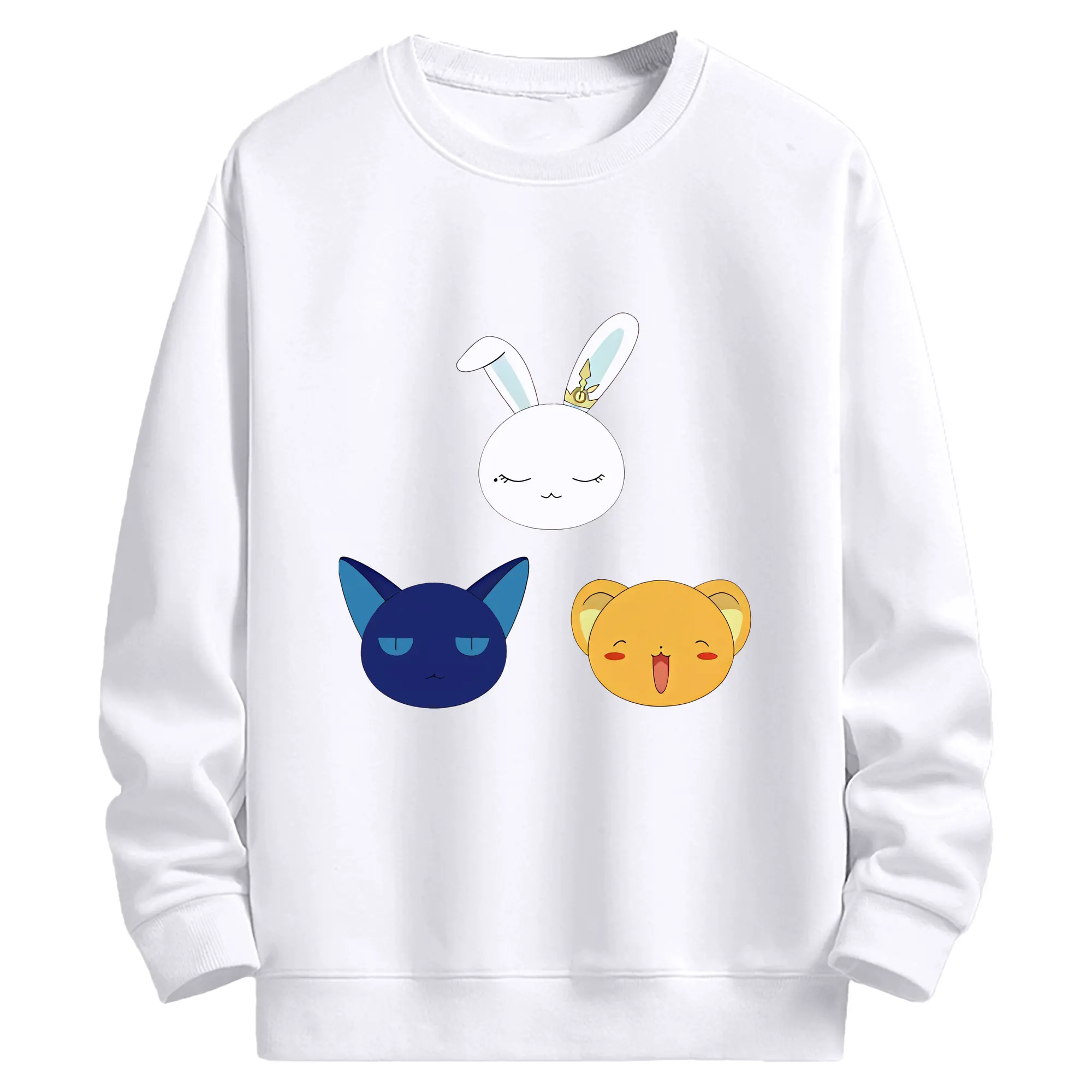 カードキャプターさくら グッズ,モモ - 高品質 クルーネック スウェット ・ コットン59％ ポリエステル41％ ・ ユニセックス 長袖 トレーナー ・ カジュアル デイリー スポーツ 散歩用