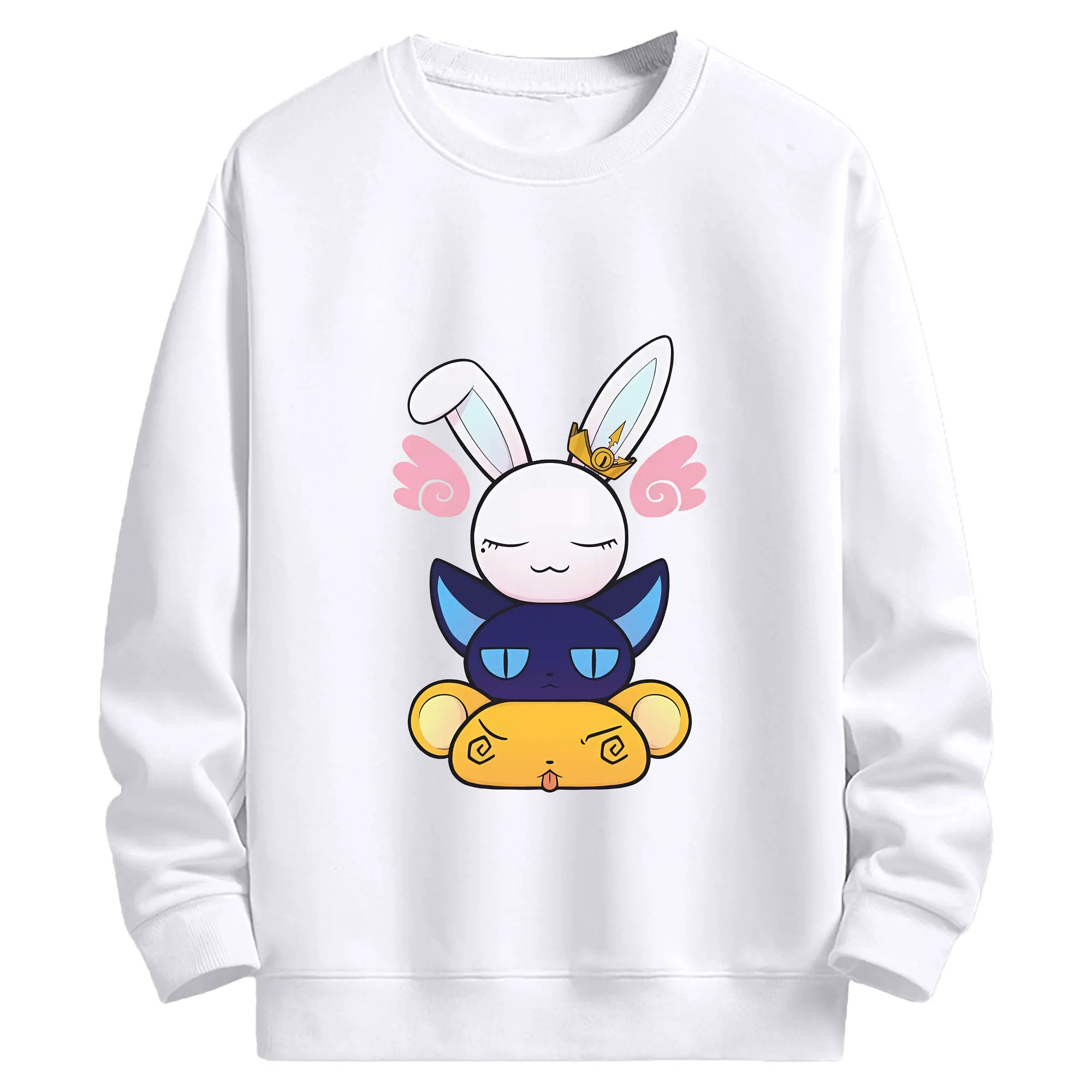 カードキャプターさくら グッズ,モモ - 高品質 クルーネック スウェット ・ コットン59％ ポリエステル41％ ・ ユニセックス 長袖 トレーナー ・ カジュアル デイリー スポーツ 散歩用