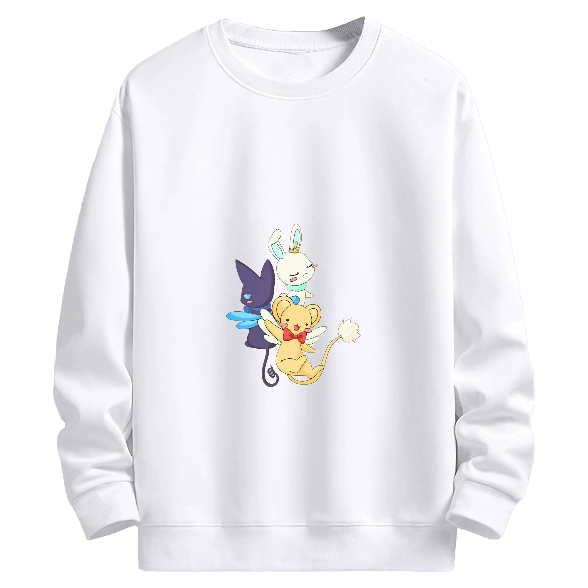 カードキャプターさくら グッズ,モモ - 高品質 クルーネック スウェット ・ コットン59％ ポリエステル41％ ・ ユニセックス 長袖 トレーナー ・ カジュアル デイリー スポーツ 散歩用